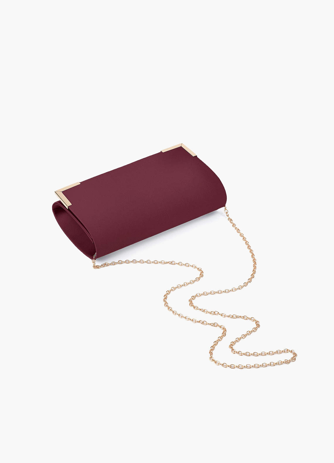 front Matching Color Matte Satin Envelope Clutch Bag