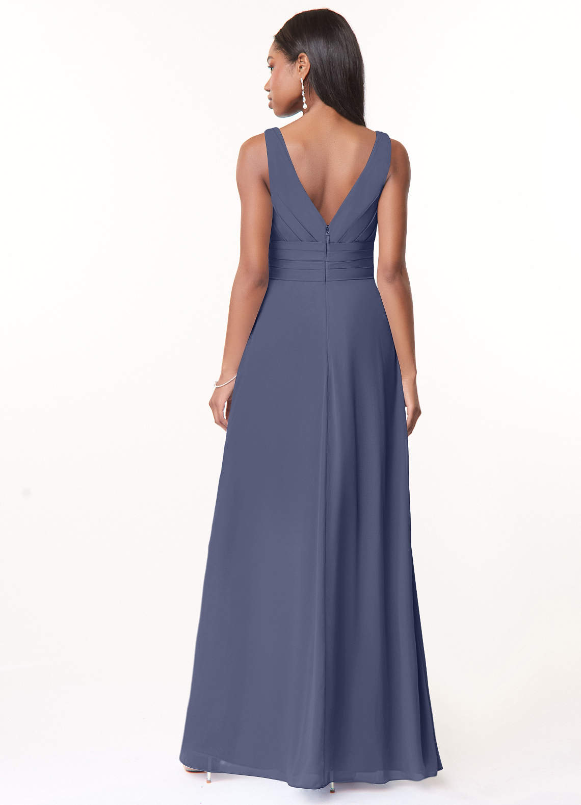 sachin and babi light blue dress Celebrate DB Studio Chiffon A-Line Dress with Flower Straps in Eucalyptus | Size: 22