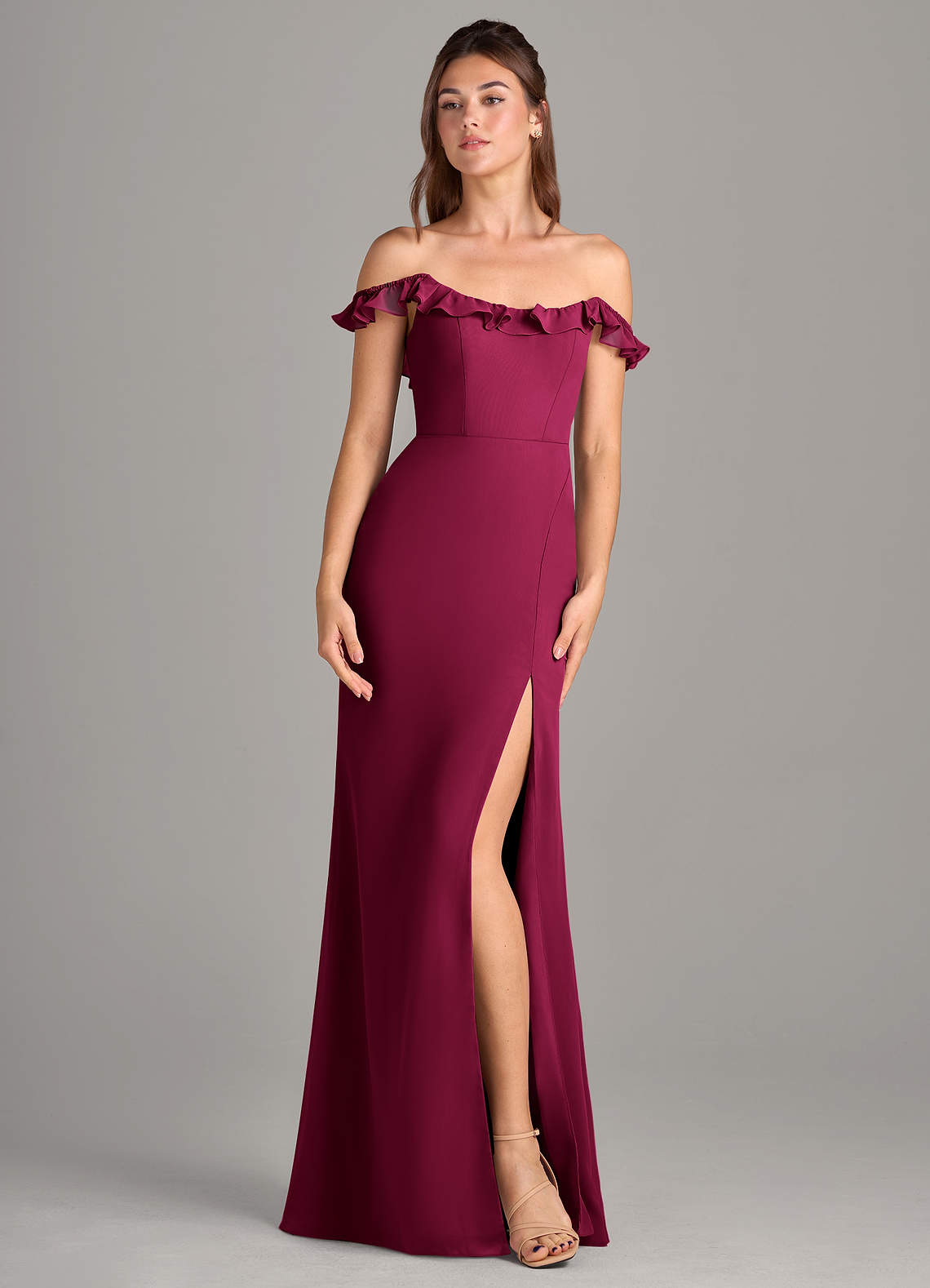 Azazie Mermaid Scoop Neck Floor-Length Chiffon Bridesmaid Dresses