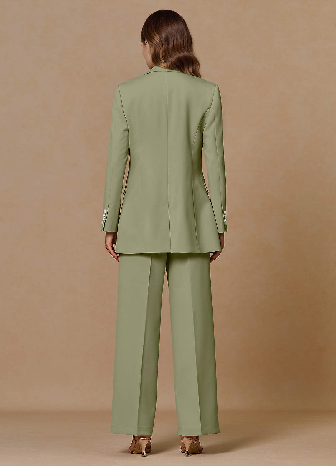 front Rowan Pistachio Refined Weave Performance 2-Piece Suit