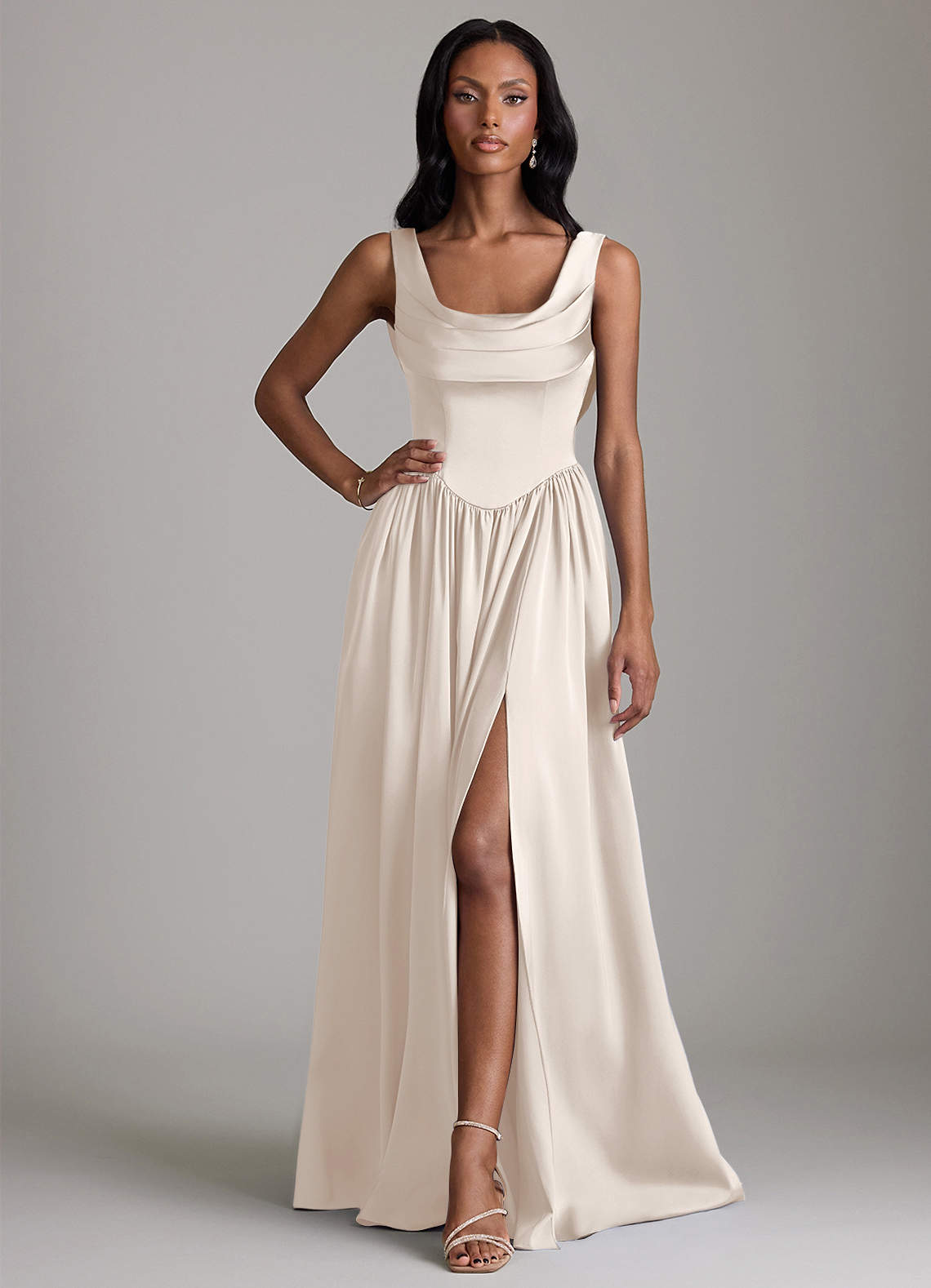 azazie white bridesmaid dress Novi Formal wear