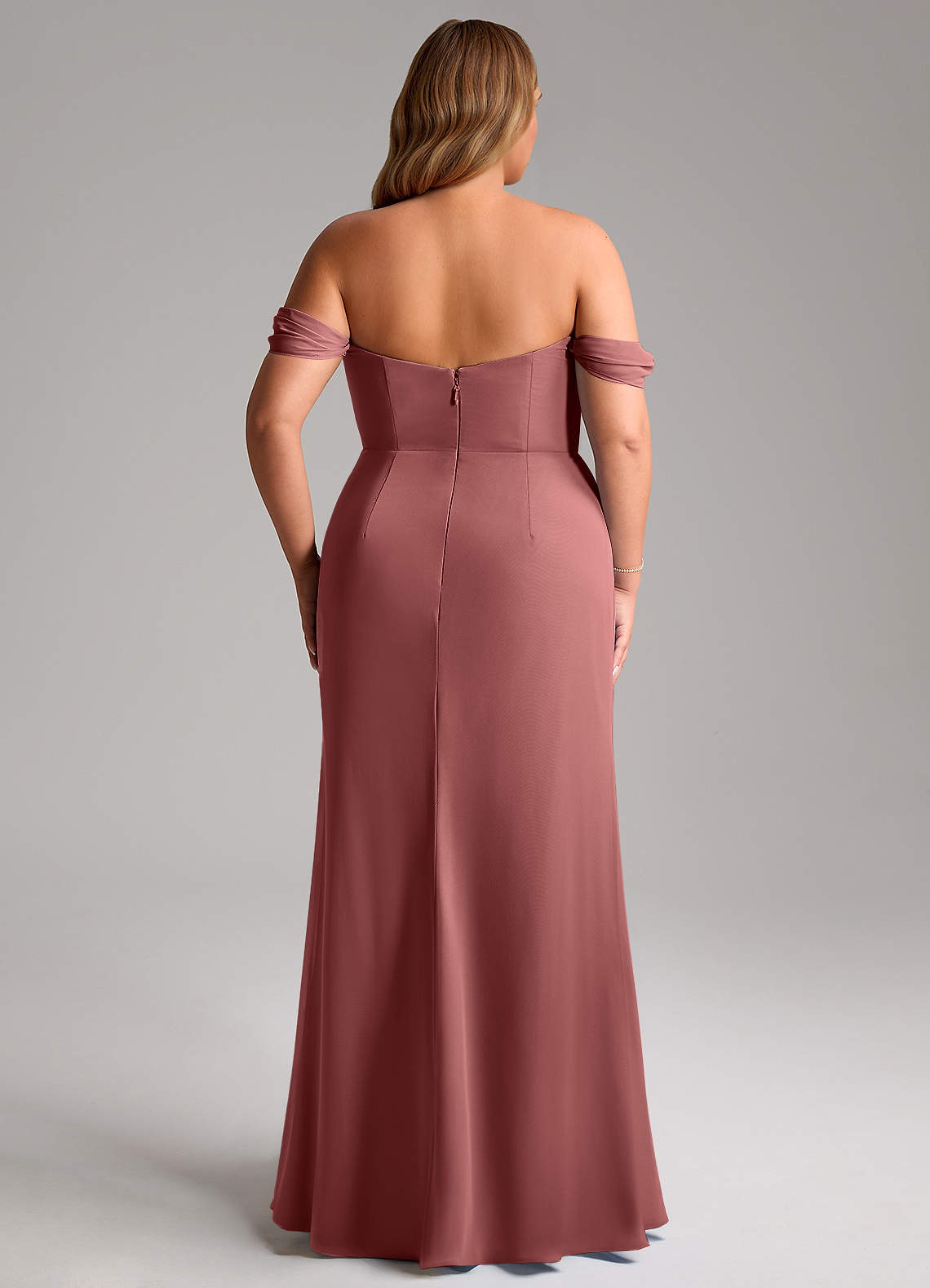 Azazie Saige Bridesmaid Dresses Amethyst A-Line Off the Shoulder Chiffon Convertible Dress image14