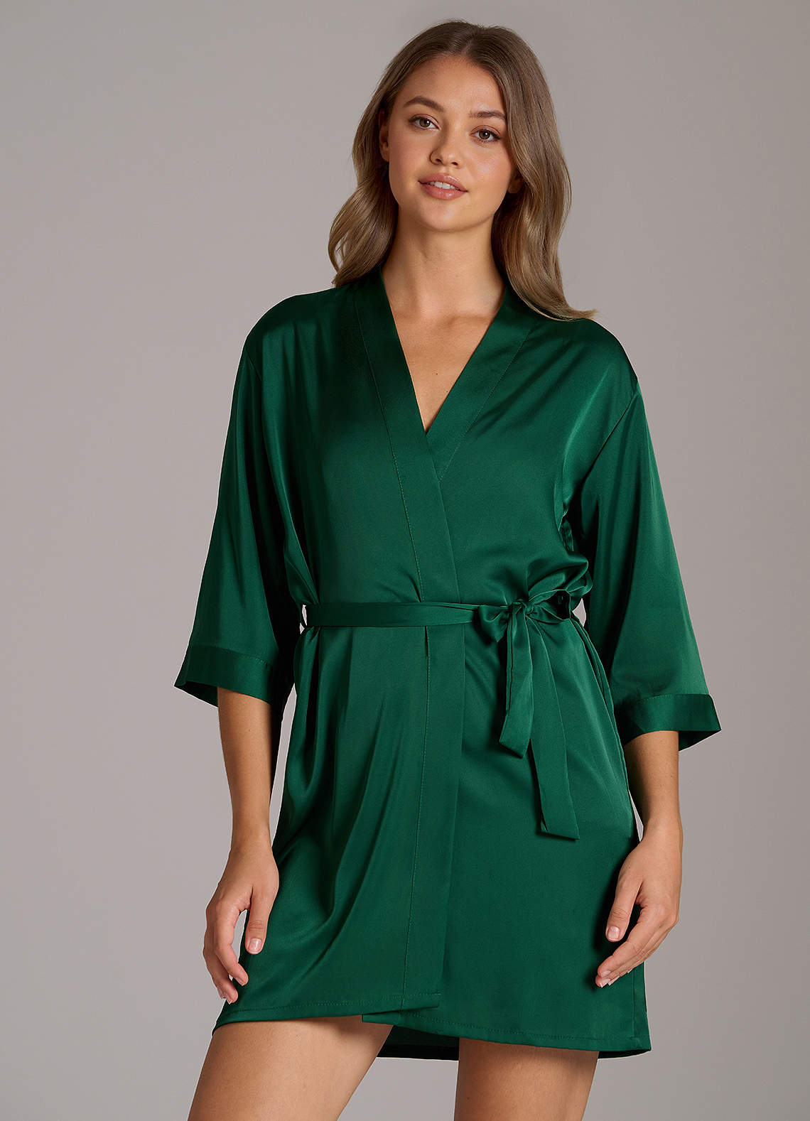 front Bridal & Bridesmaid Satin Embroidered Robe