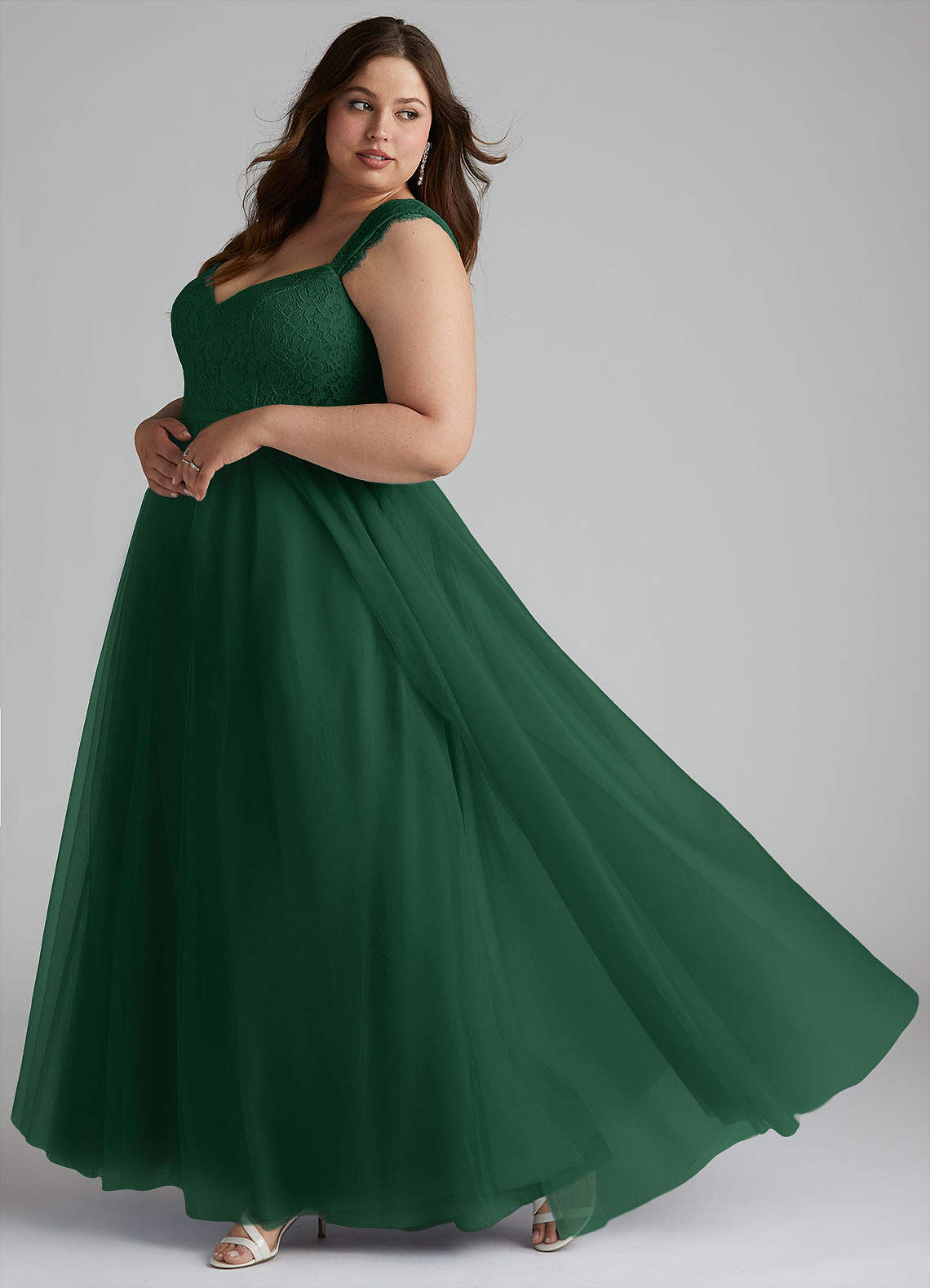 slim fit dress slacks Sweetheart Neckline A-Line Sleeveless Long Tulle Bridesmaid Dress main image 1
