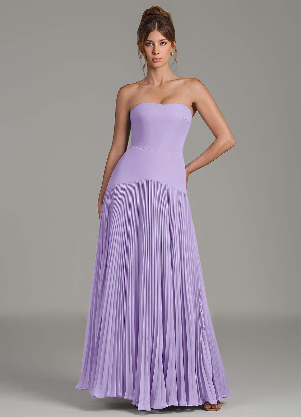 lilac chiffon bridesmaid dress Azazie Bondi