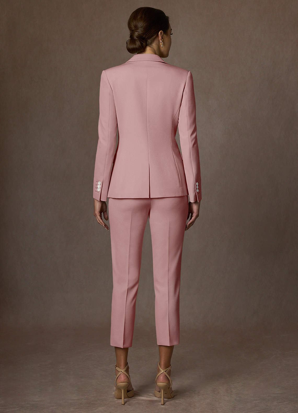 front Kennedy Dusty Rose Structured Stretch Dress Pants