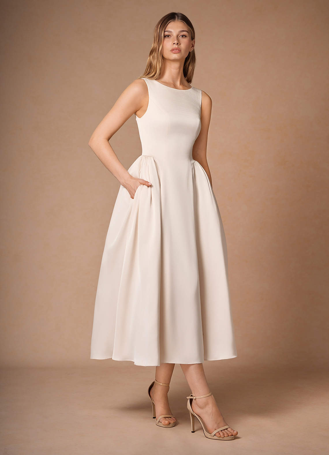 Casey Cream Midi Dress image2