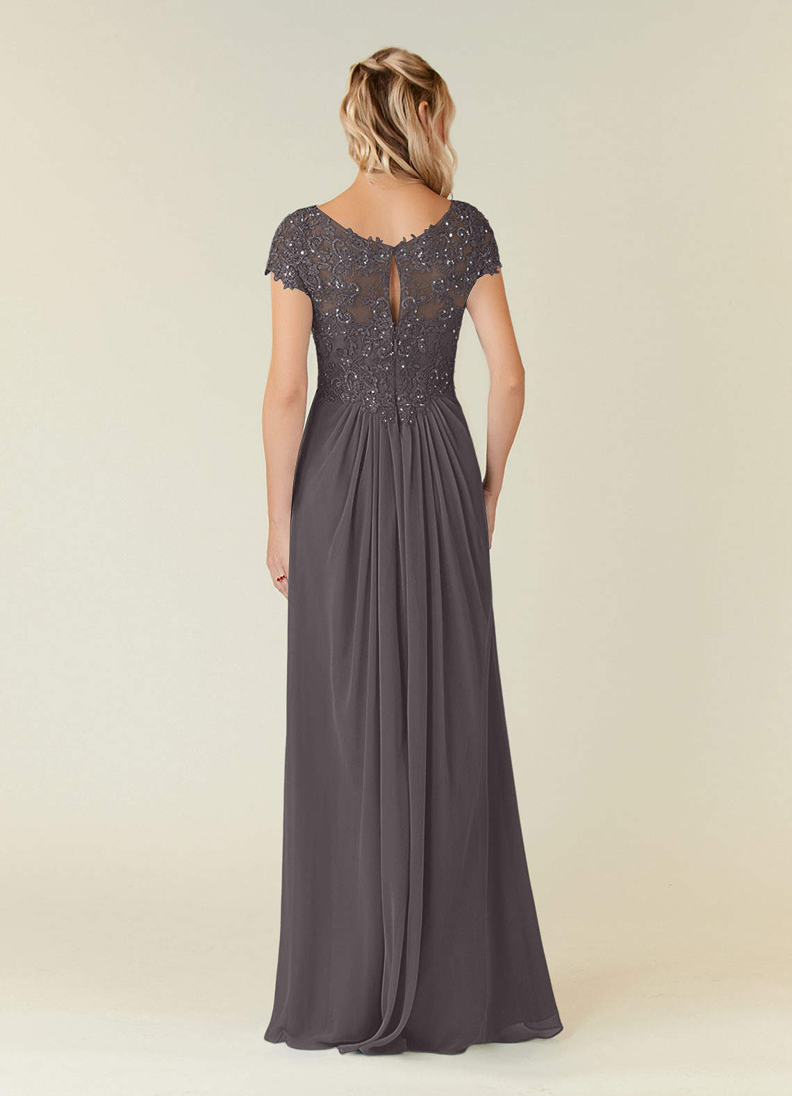 Azazie Jet Mother of the Bride Dresses A-Line Sequins Chiffon Floor-Length Dress image1