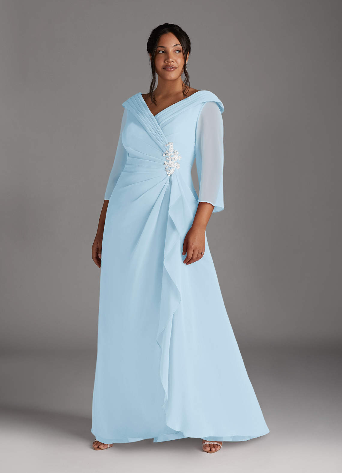 Azazie Jaycee Mother of the Bride Dresses Sky Blue A-Line Chiffon Dress image1