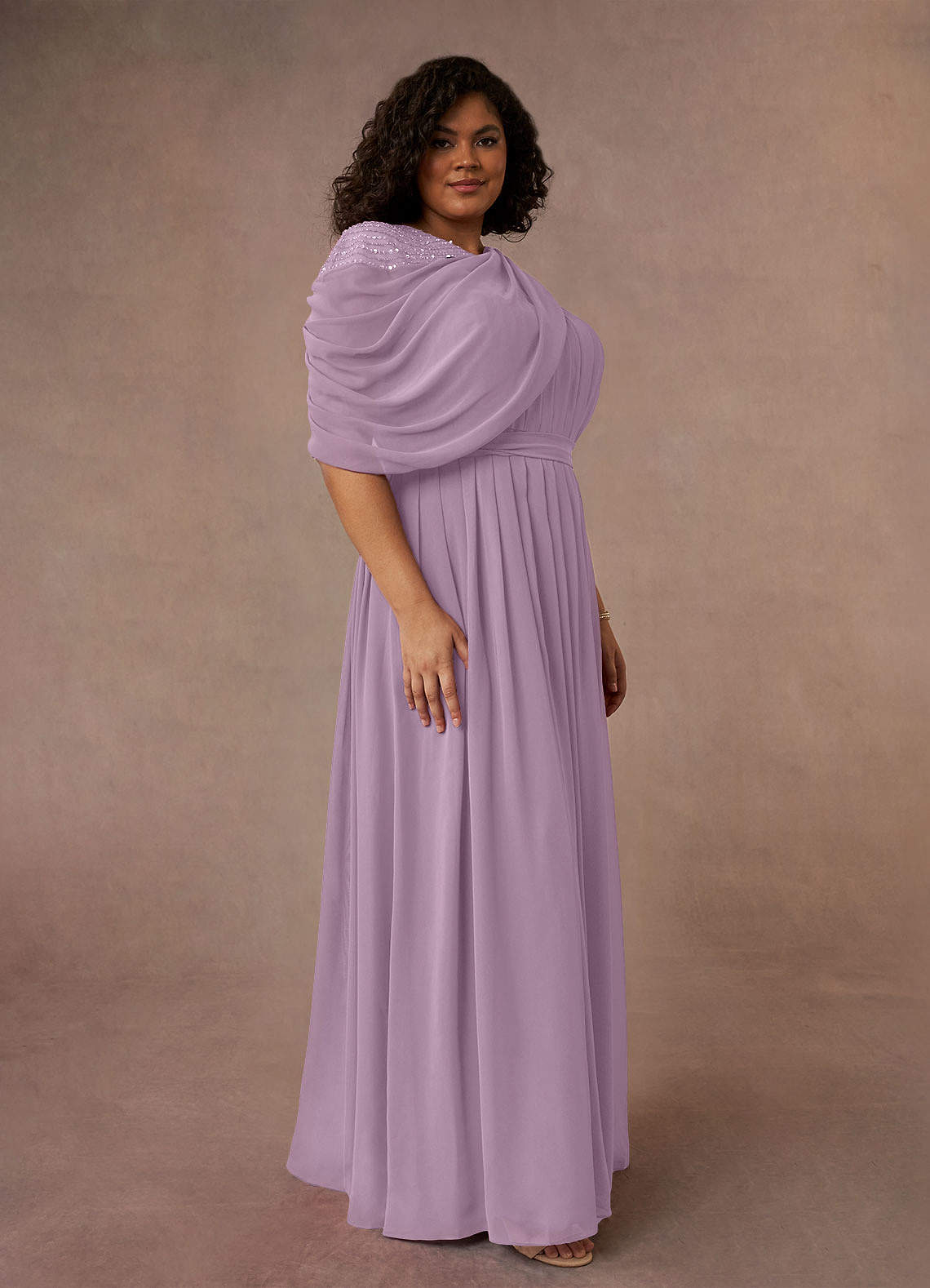 Azazie Olena Wisteria A-Line Sequins Chiffon Dress | Azazie