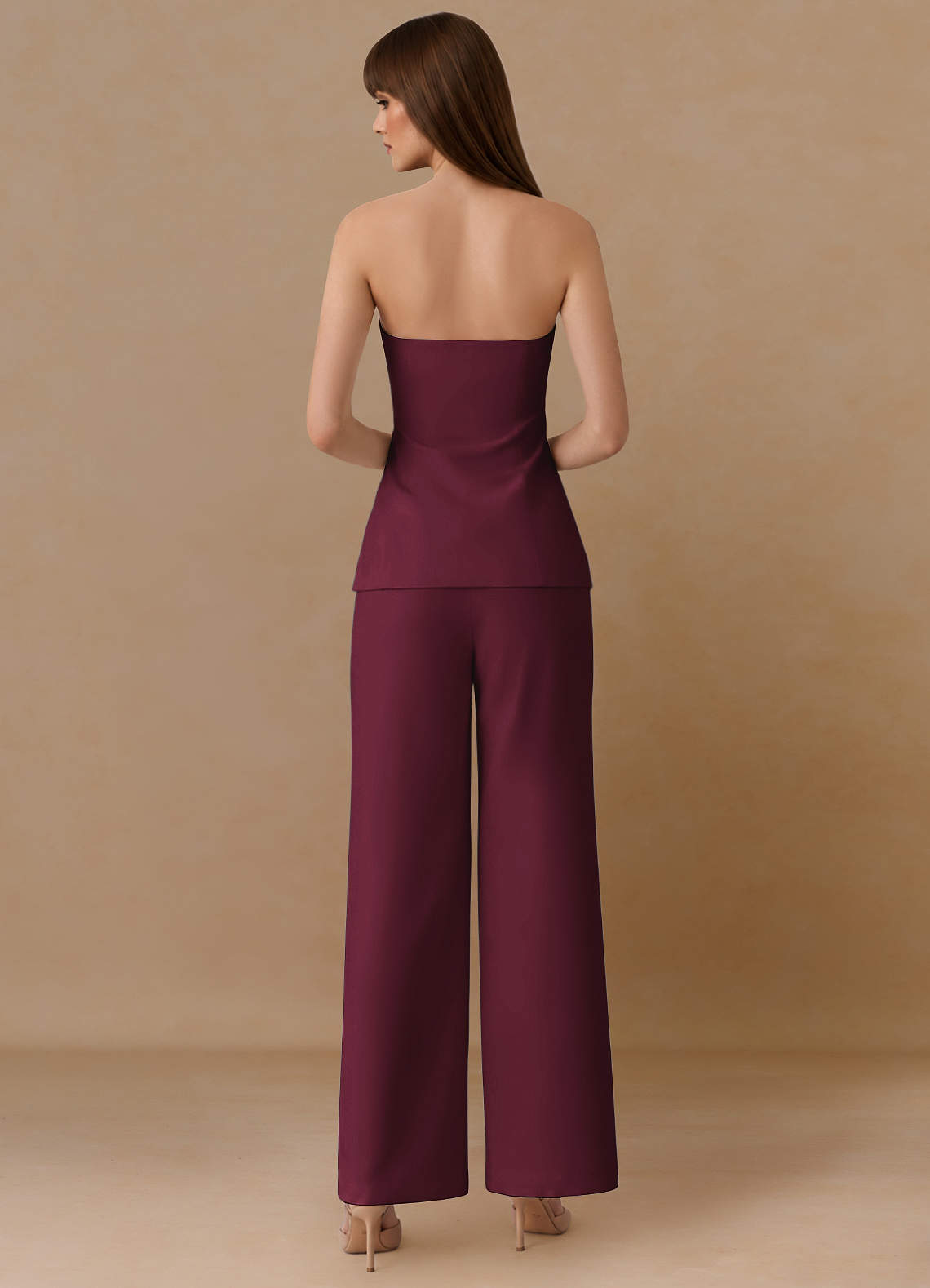 front Liora Burgundy Refined Weave Tailored Waistcoat