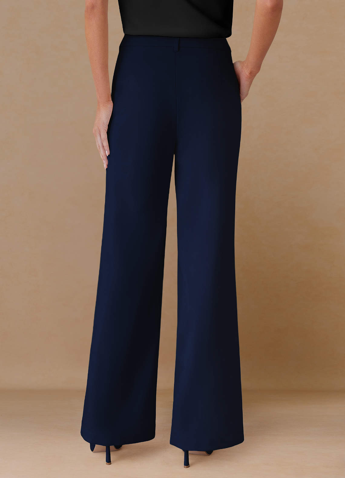 front Marina Blue Refined Weave Straight-Leg Pants