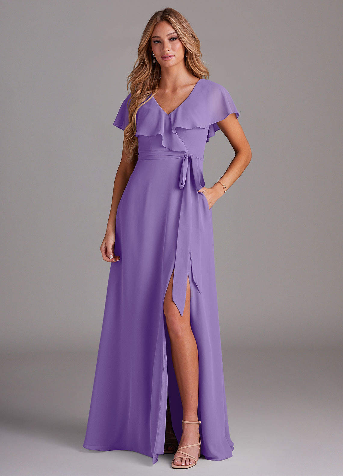 blue dress for baby girl Tahiti Chiffon Floor Length Mismatched Bridesmaid Dresses, Dress D