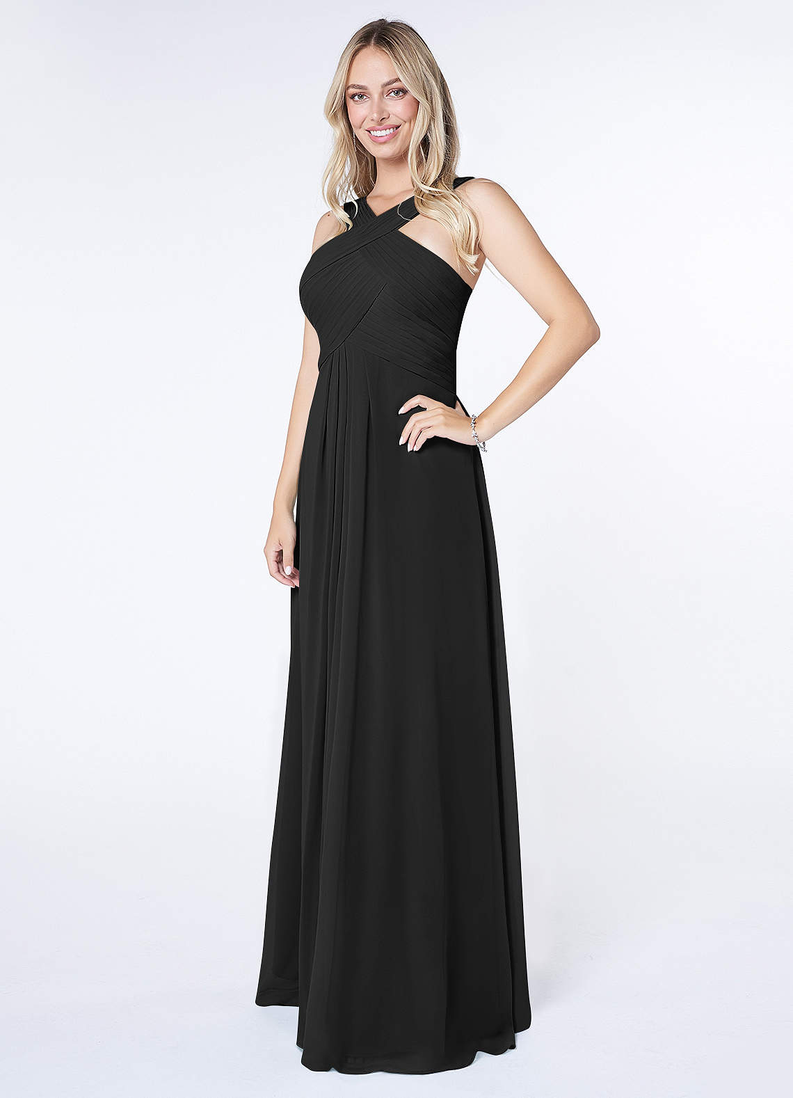 azazie-kaleigh-bridesmaid-dress Multi-way Slinky Maxi Dress / Navy  Style Cheat