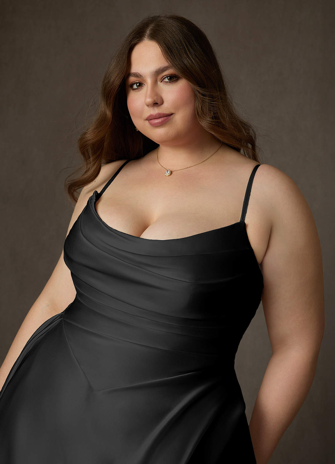 Azazie Adelise Wedding Dresses Black Ball-Gown Strapless Satin Dress image9