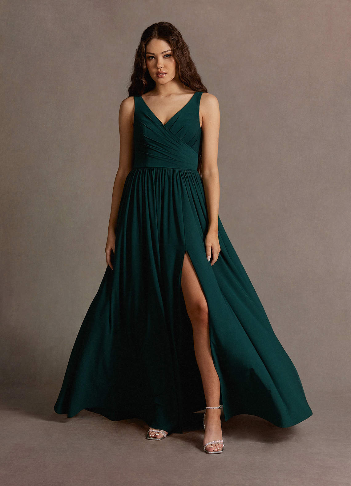 Tina Forest Green Pleated Maxi Dress