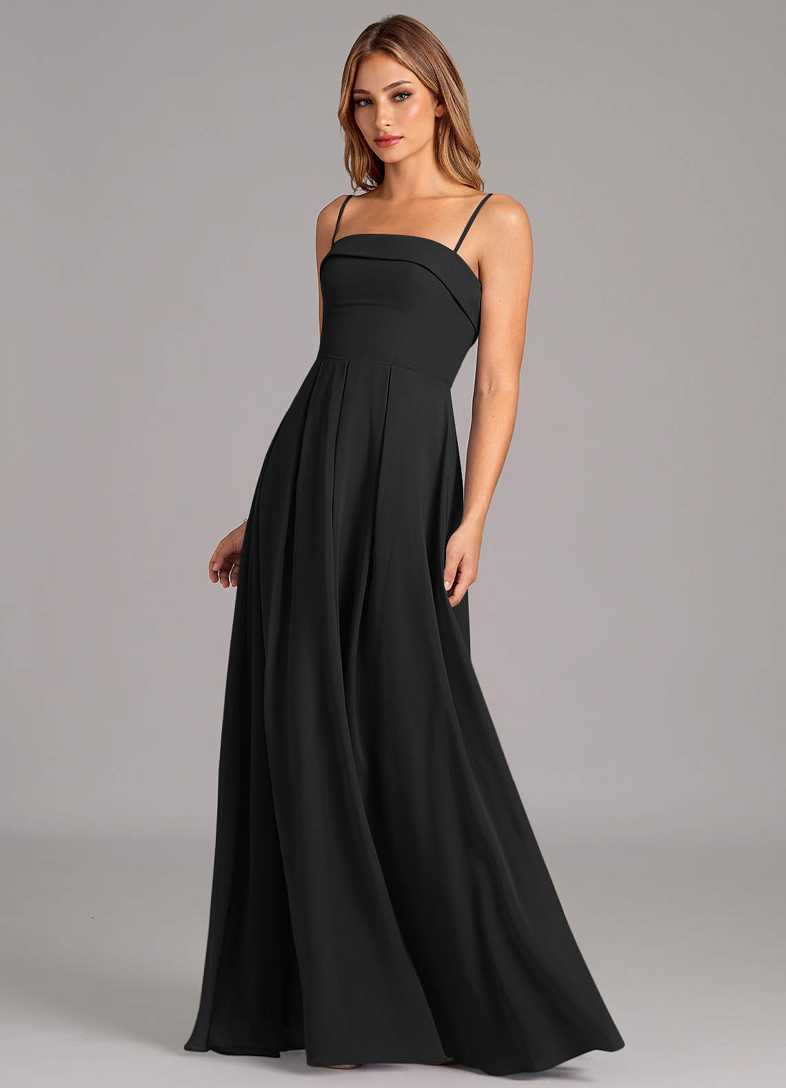 strapless black bridesmaid dresses long Azazie Lucienne Black formal dress