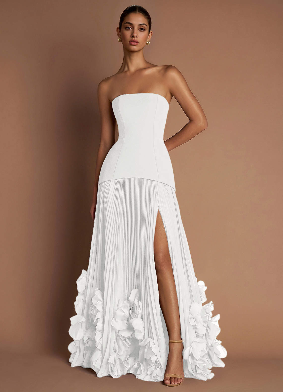 white maxi dress for wedding Bridal Dresses Photoshoot Puffy Tulle Women Robe Long Sleeve Gown Anniversary Bride Sleepwear Nightwear This drop waist maxi dress features a high neckline and a sheer lace skirt Giselle Maxi Dress | White