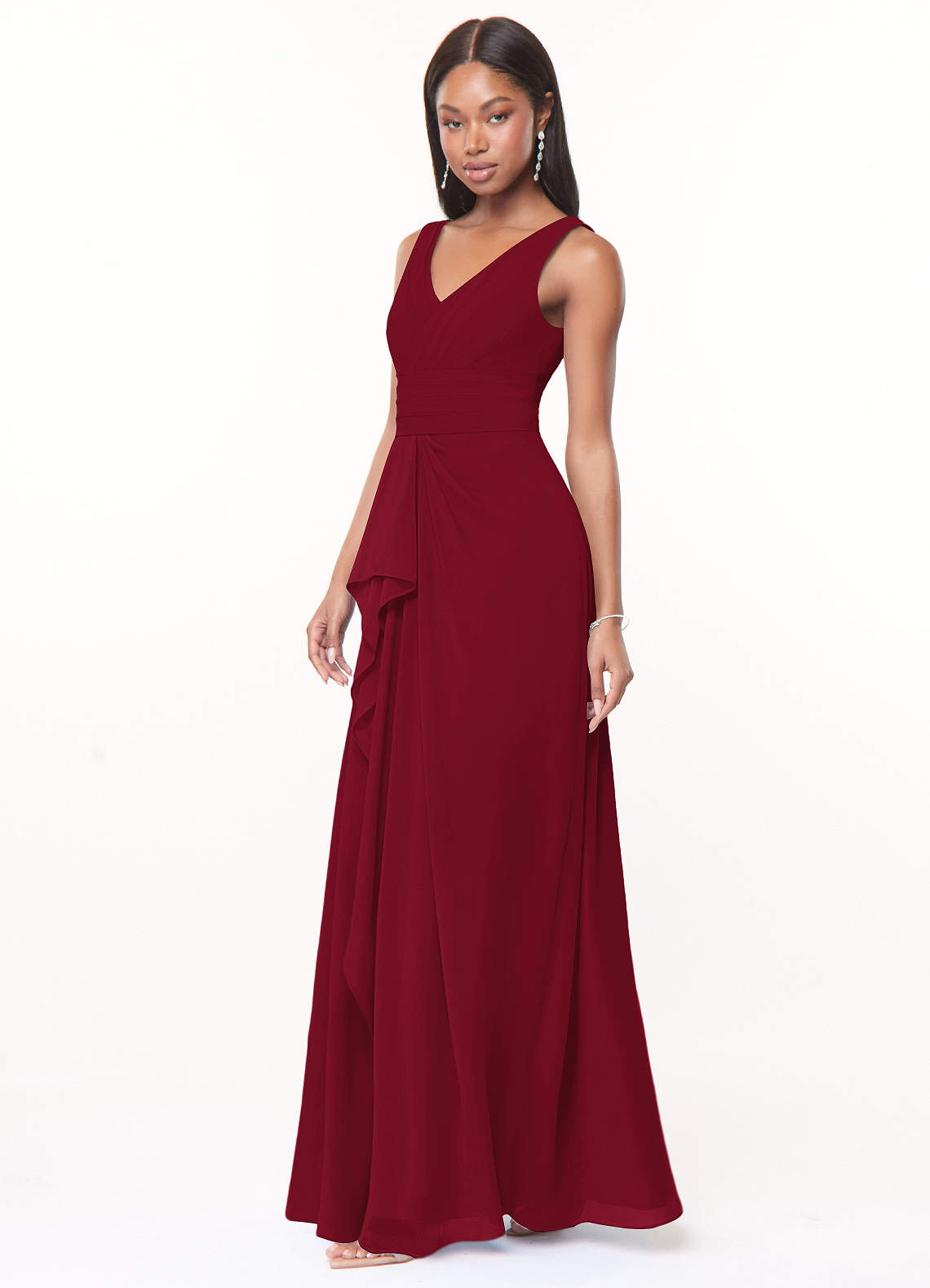 Lace Bridesmaid Gowns F18031 David's Bridal Azazie Julianna Burgundy  Bridesmaid Dresses Azazie IE