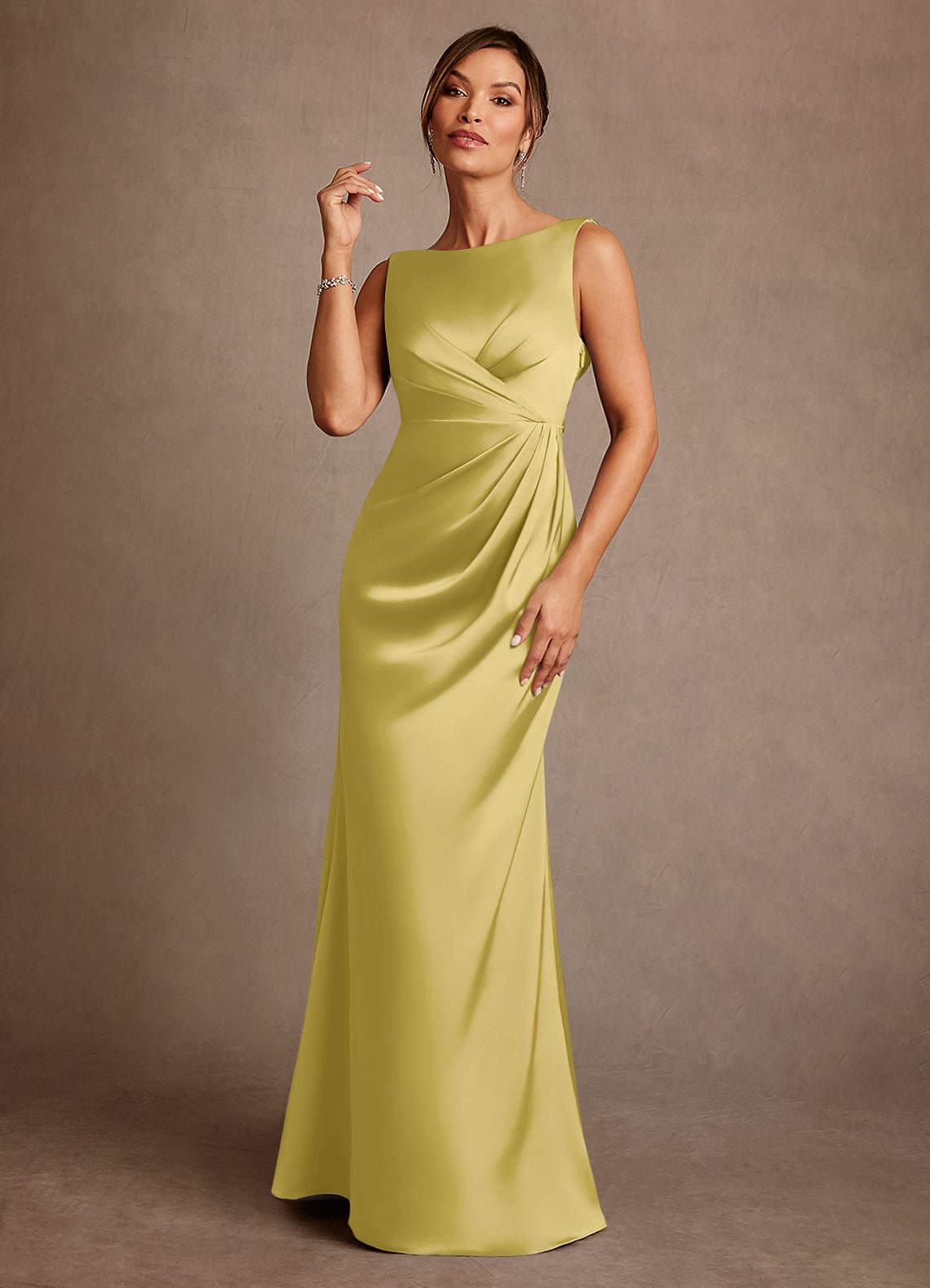 brown dress gold heels Satin Cowl Slip Wrap Midi Rust Size:45,5 Metal decoration NEW-26.2 Brown Satin Dresses |
