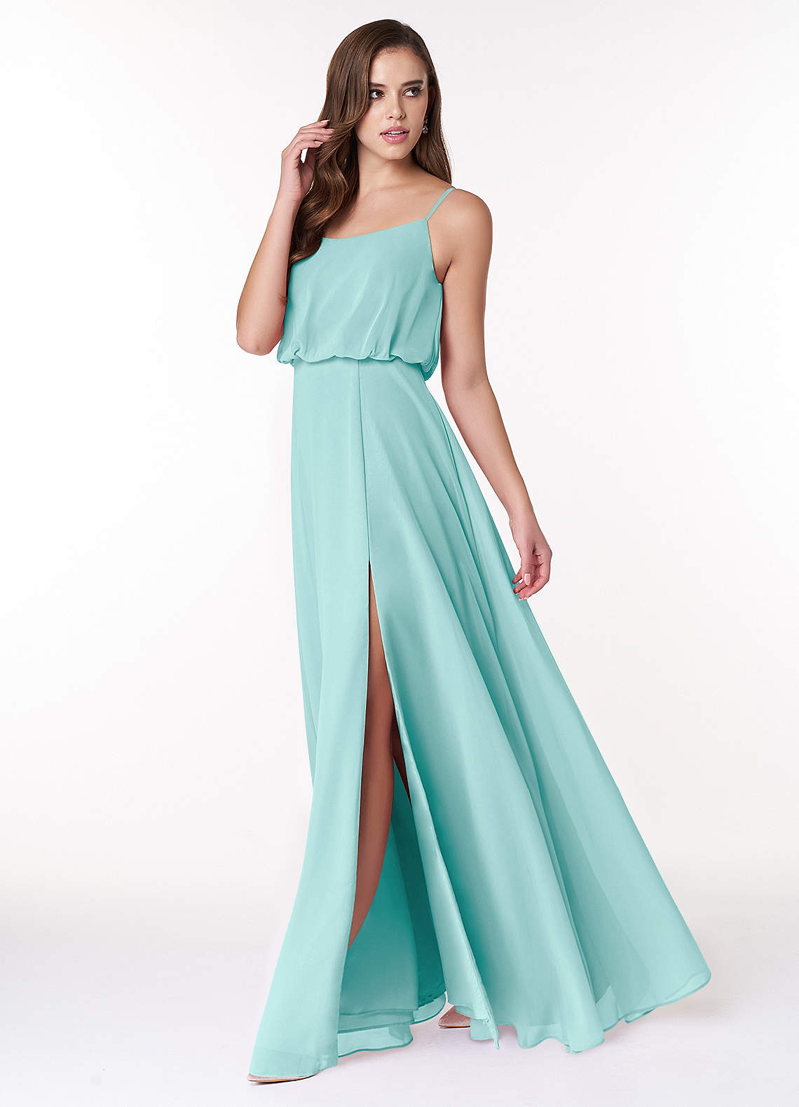 Azazie Lupe Ready to Ship Aqua Chiffon Bridesmaid Dresses | Azazie Azazie Lupe Ready to Ship Aqua Chiffon Bridesmaid Dresses | Azazie