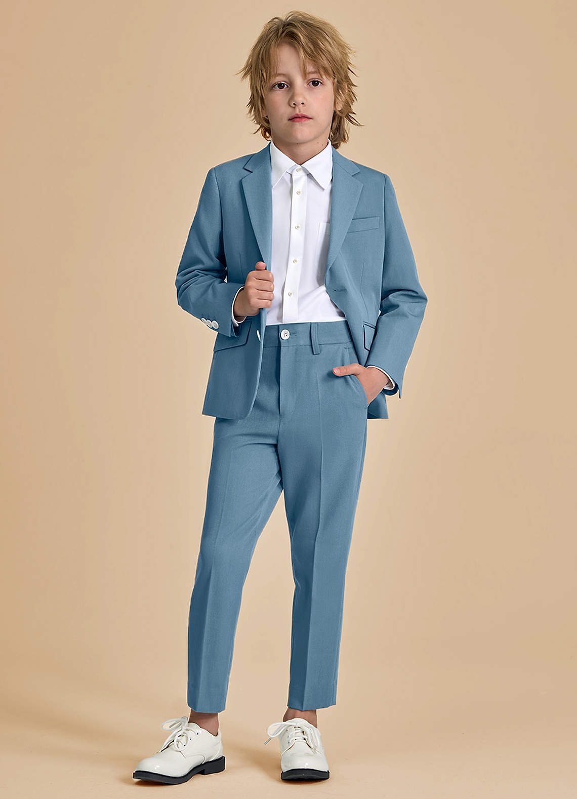 front Oliver Boys Light Blue 2-Piece Suit