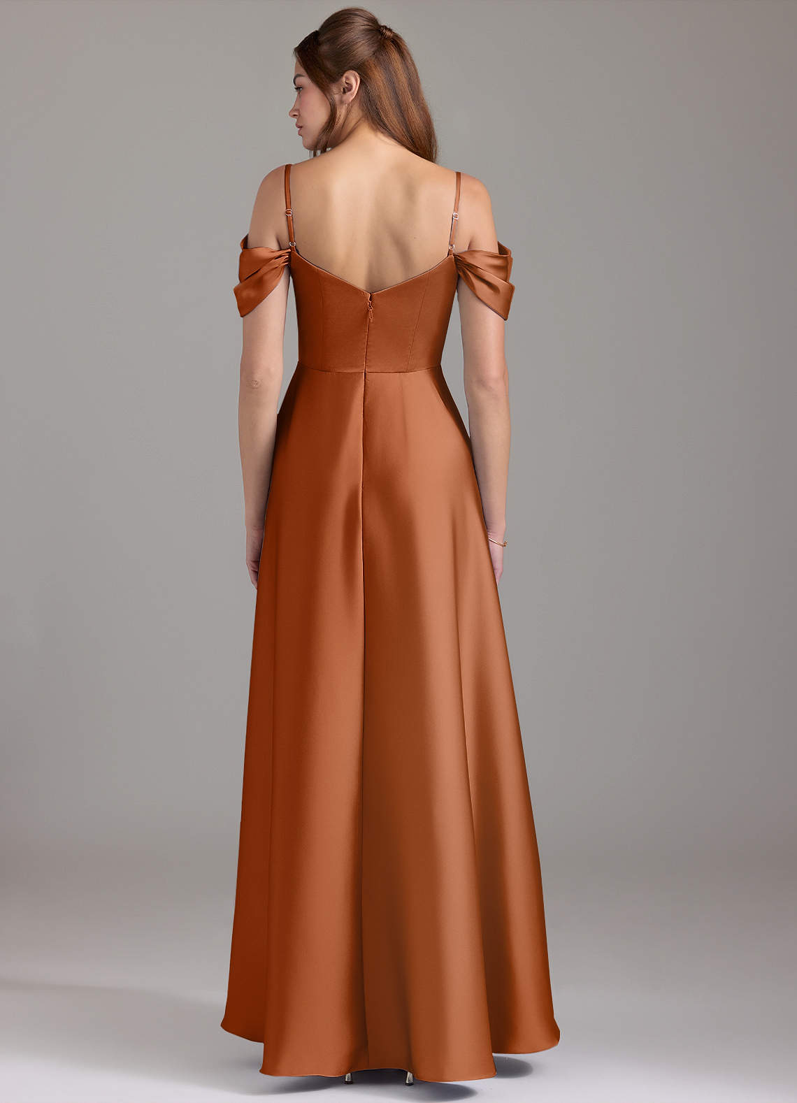 copper orange bridesmaid dresses Off Shoulder Burnt Orange Mermaid Long Custom Bridesmaid Dresses , BN1192