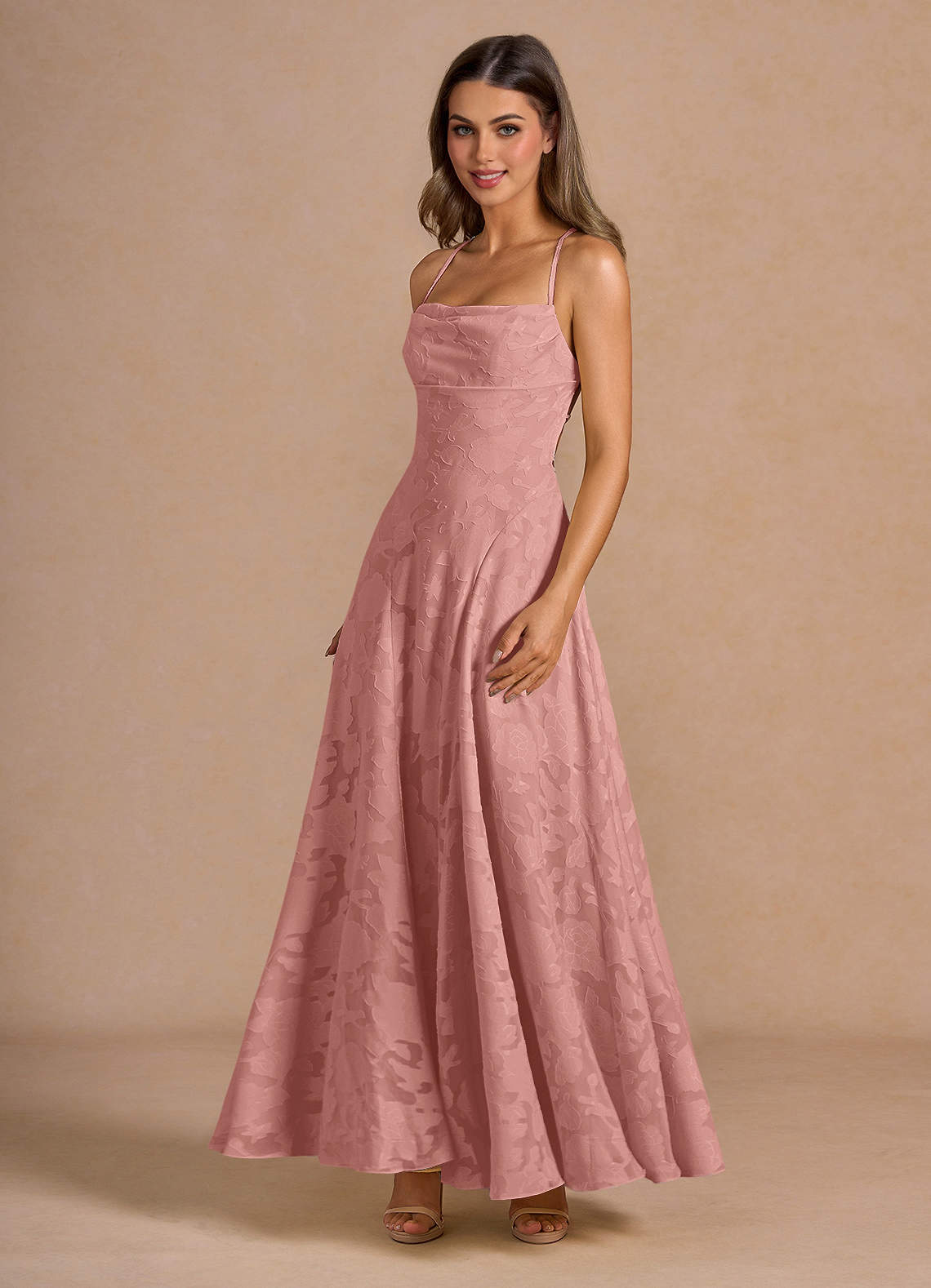 rosette formal dress Off-the-Shoulder Long Rosette Prom Dress with Ruffles PromGirl