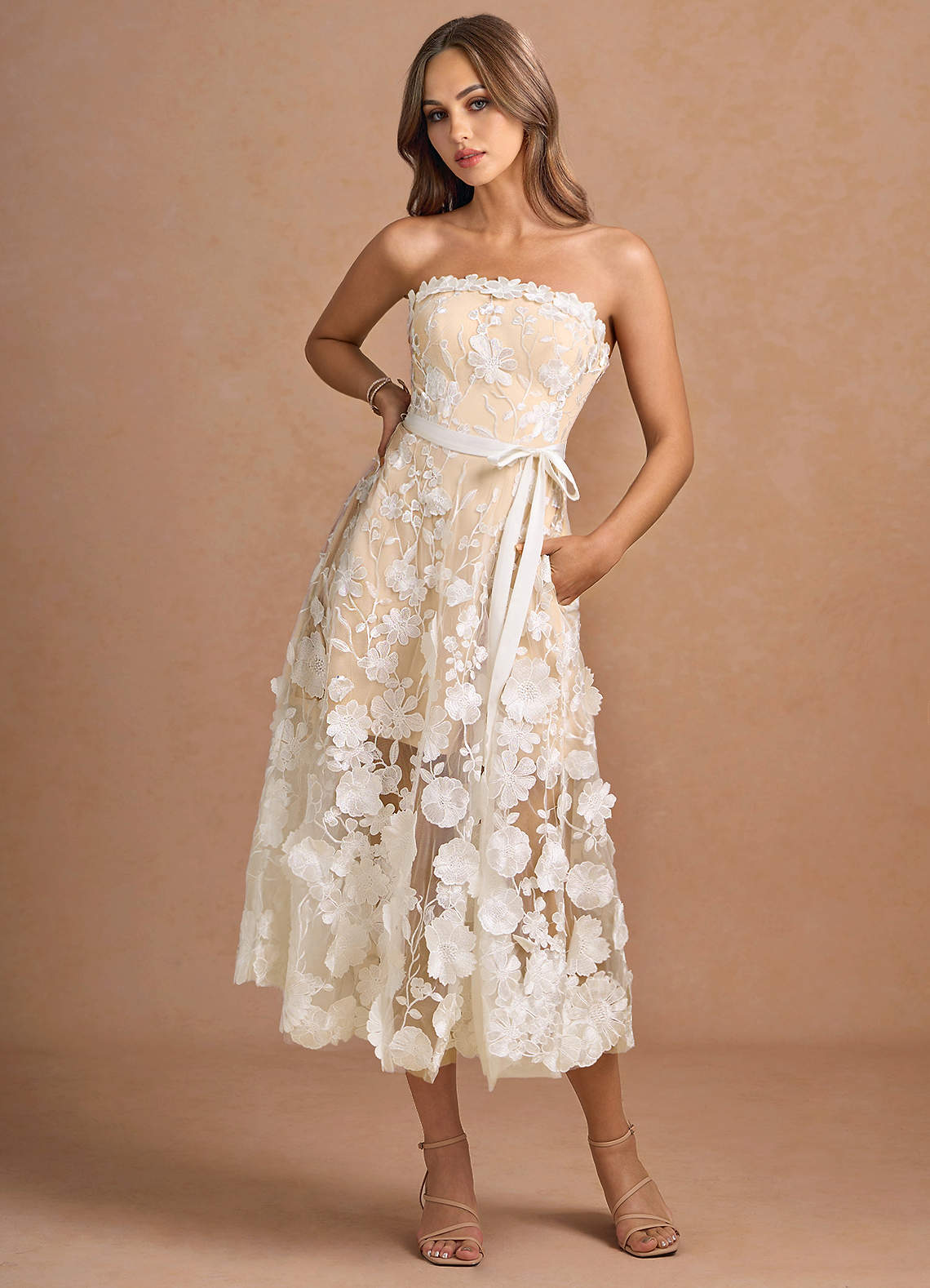 Sherri White Floral Maxi Dress | Azazie