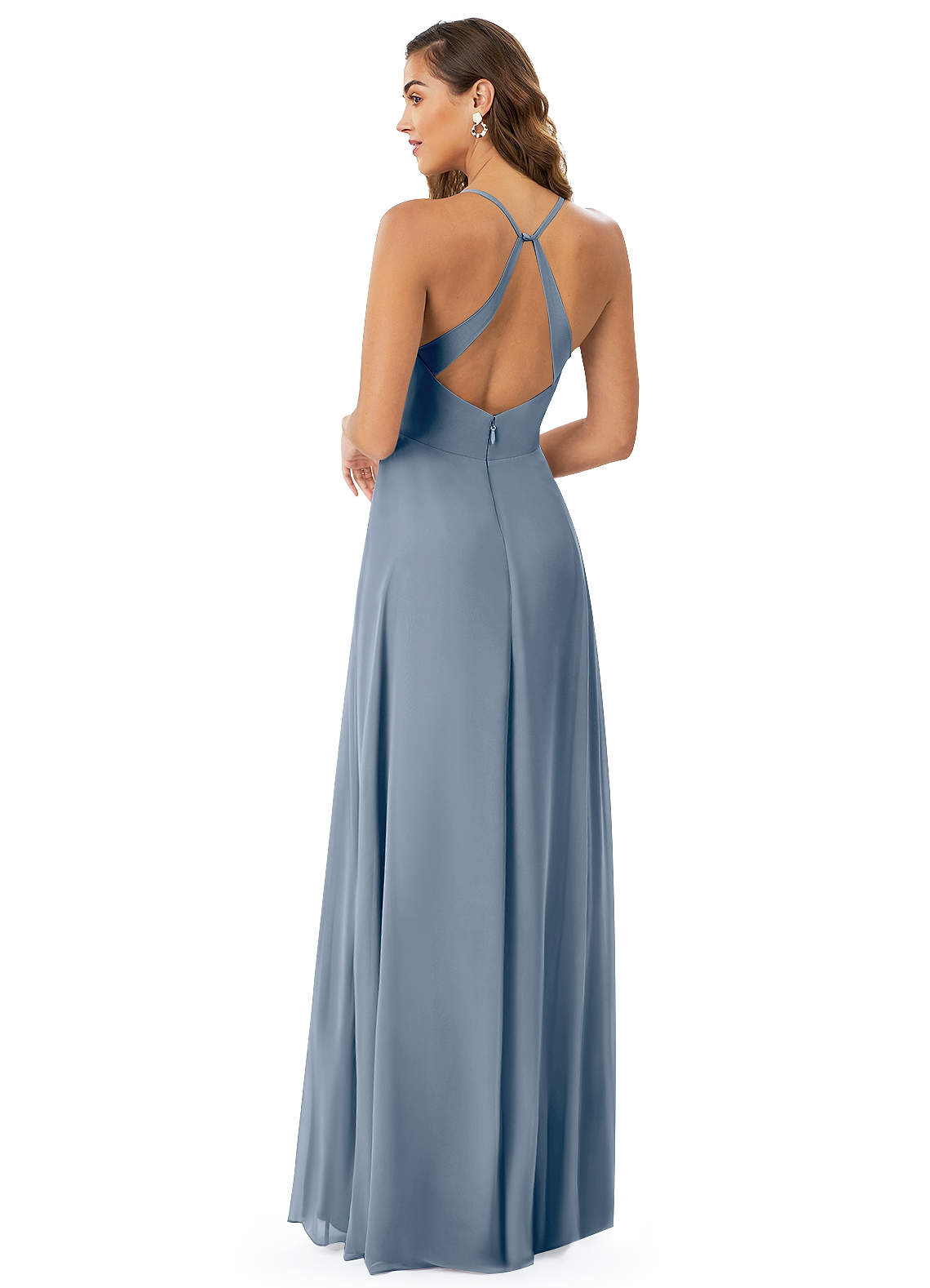 Azazie Davis Bridesmaid Dresses A-Line V-Neck Chiffon Floor-Length Dress image1