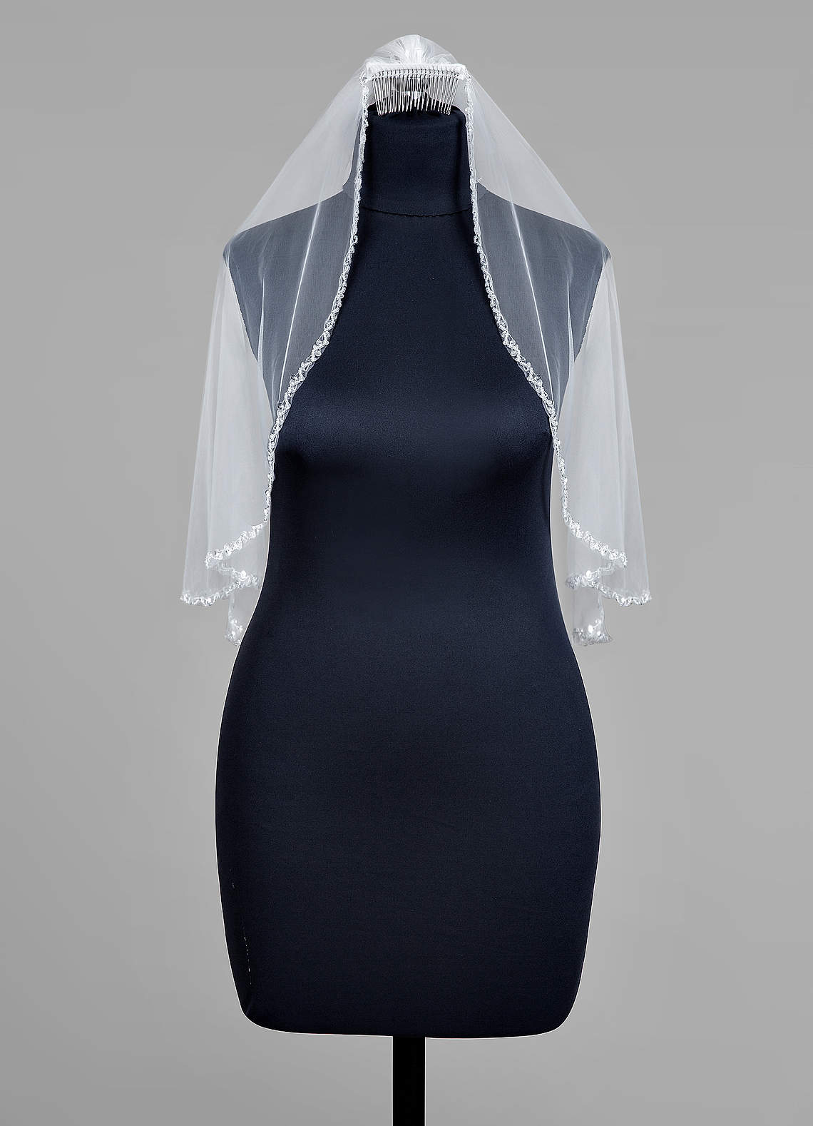 front Sheena Beads Elbow Length Veil