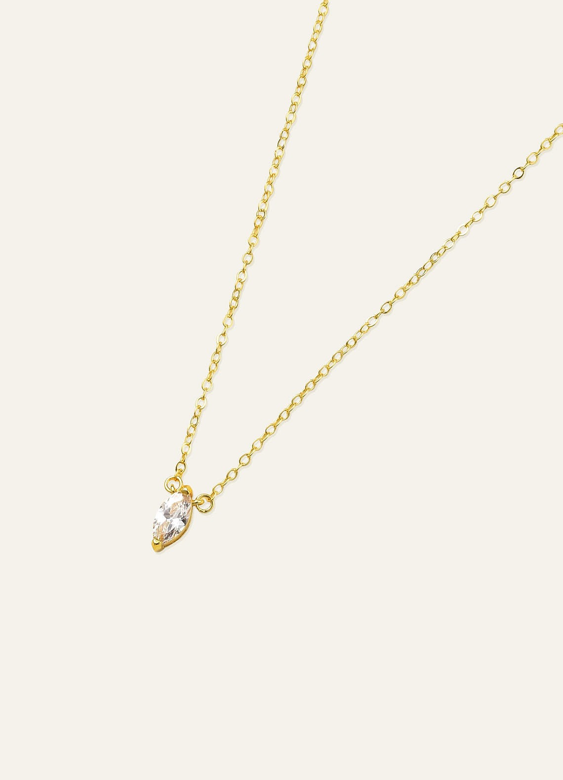 front Marquise Zirconia Pendant Necklace