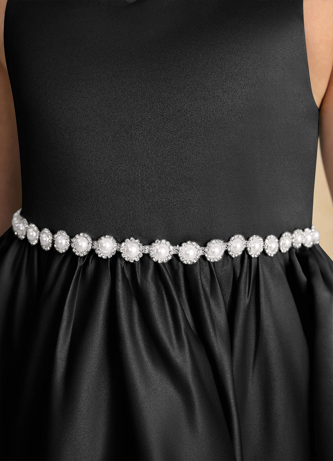 Azazie Julietta Robe Demoiselle D'honneur Fillette Robe Princesse en Tulle Convertible Noir image9