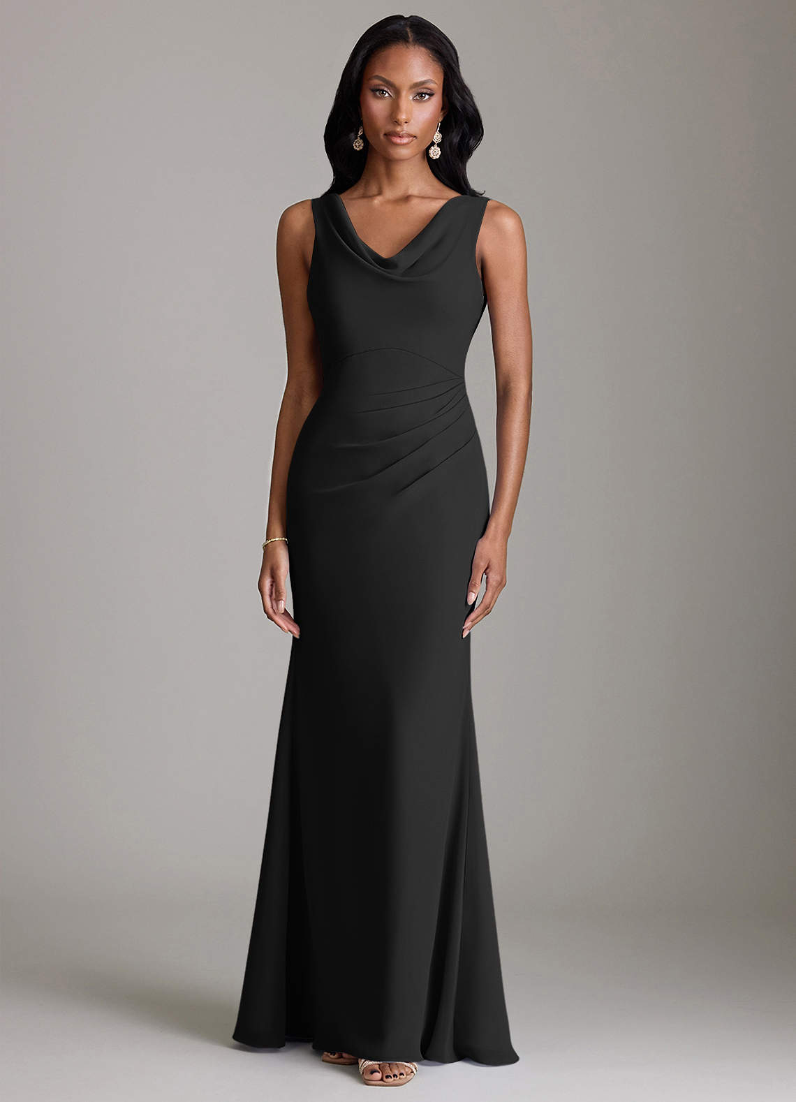 Azazie Linelle Black Chiffon Bridesmaid Dresses | Azazie