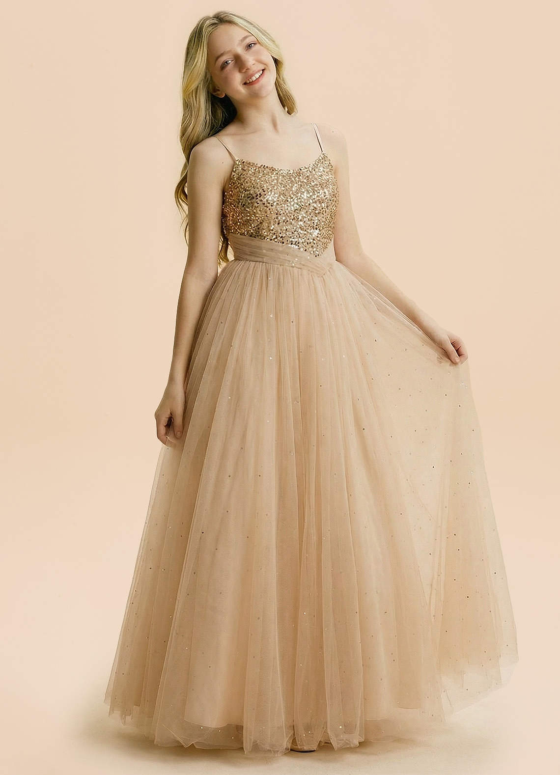 front Azazie Amelie Junior Formal Dress