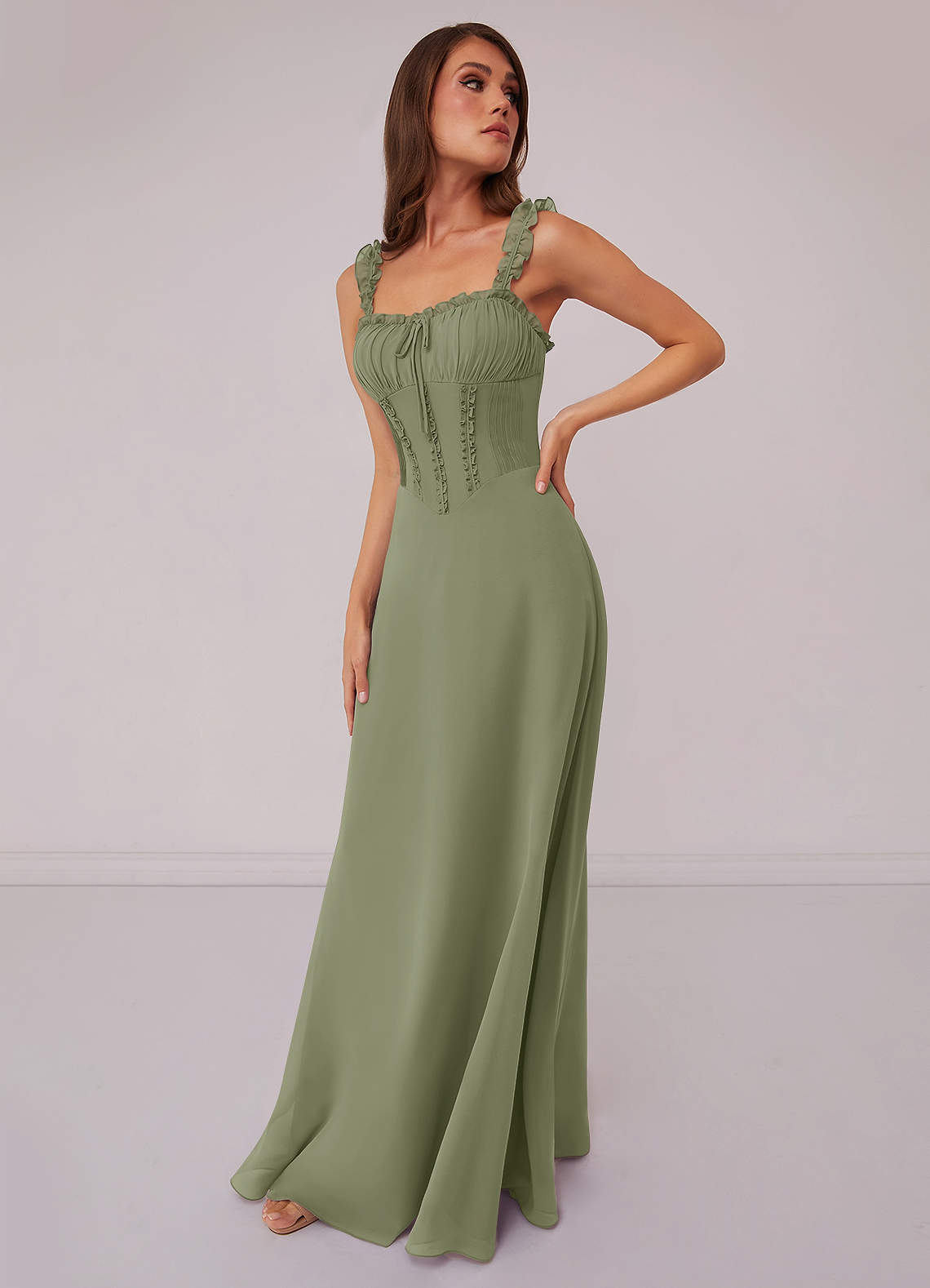 Barbie ♥ Azazie Bridesmaid Dresses Pistachio A-Line Sweetheart Neckline Chiffon Dress image1