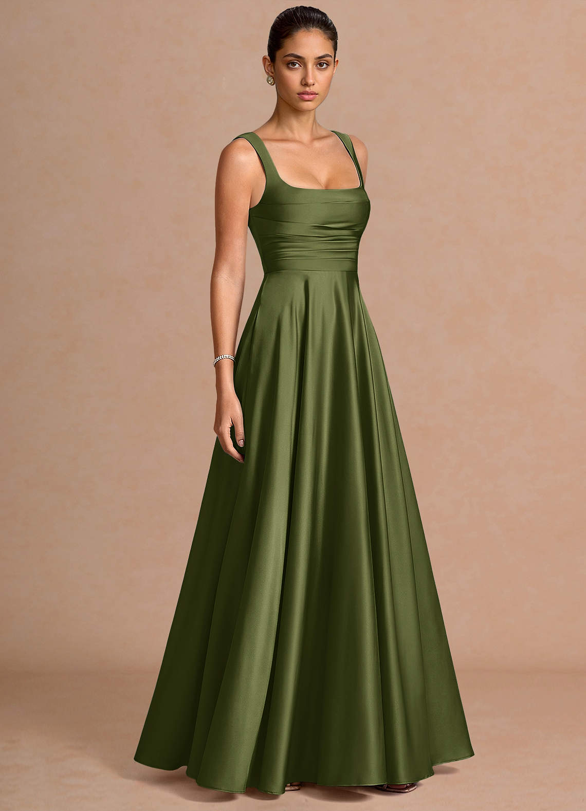 scarf formal dress WDBFY Strapless Satin Bridesmaid Dresses with Black 0 Size:FR 46 Logo or wrap around AW.Bridal A-line V-Neck Floor