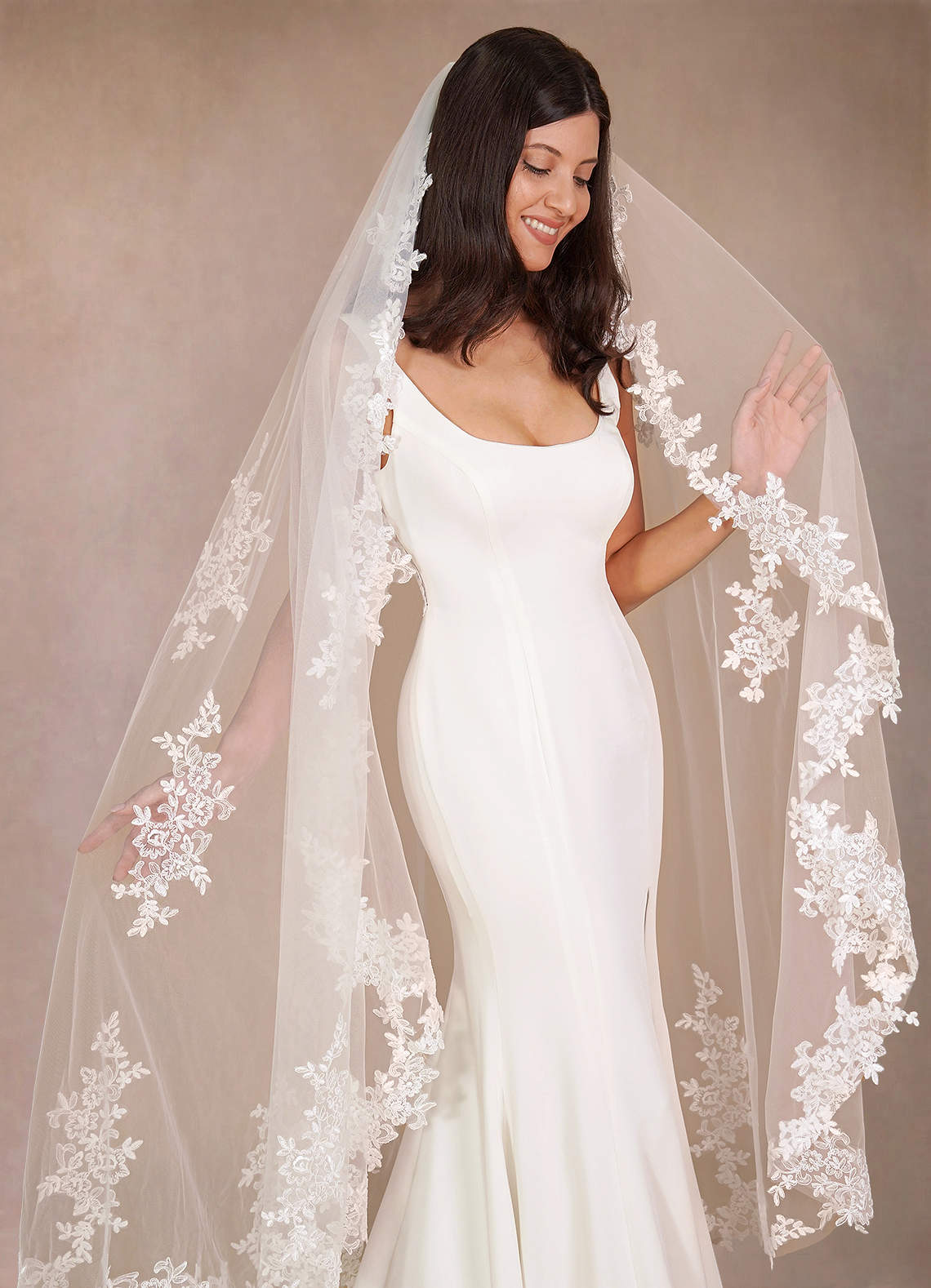 Diamond and Lace Waltz Veil | Azazie Diamond and Lace Waltz Veil | Azazie