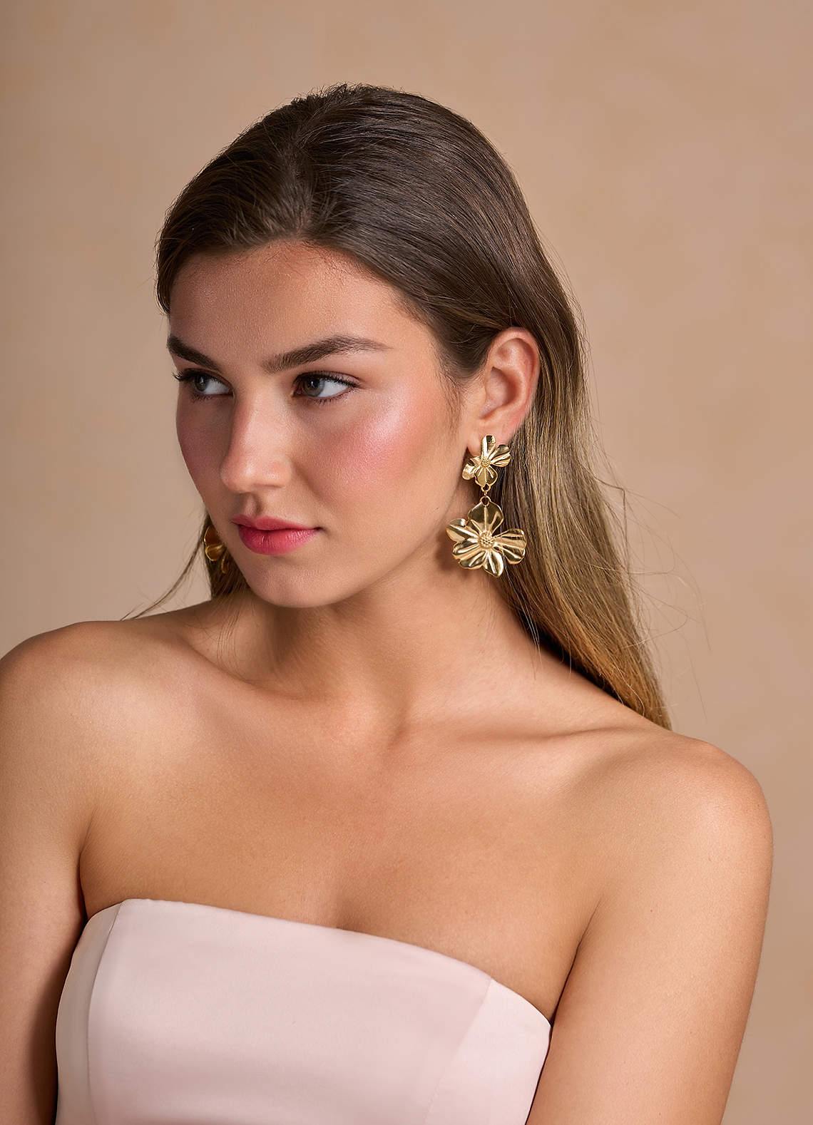 front Flower Splicing Earrings