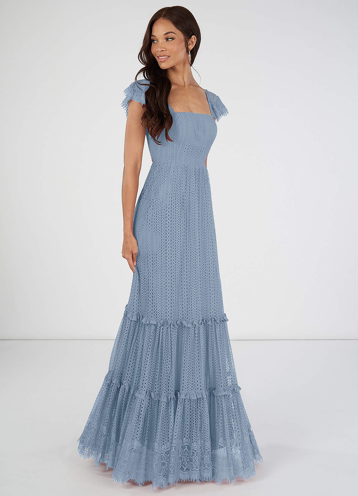 Azazie Bora Bora Bridesmaid Dresses A-Line Lace Viscose Floor-Length Dress image1