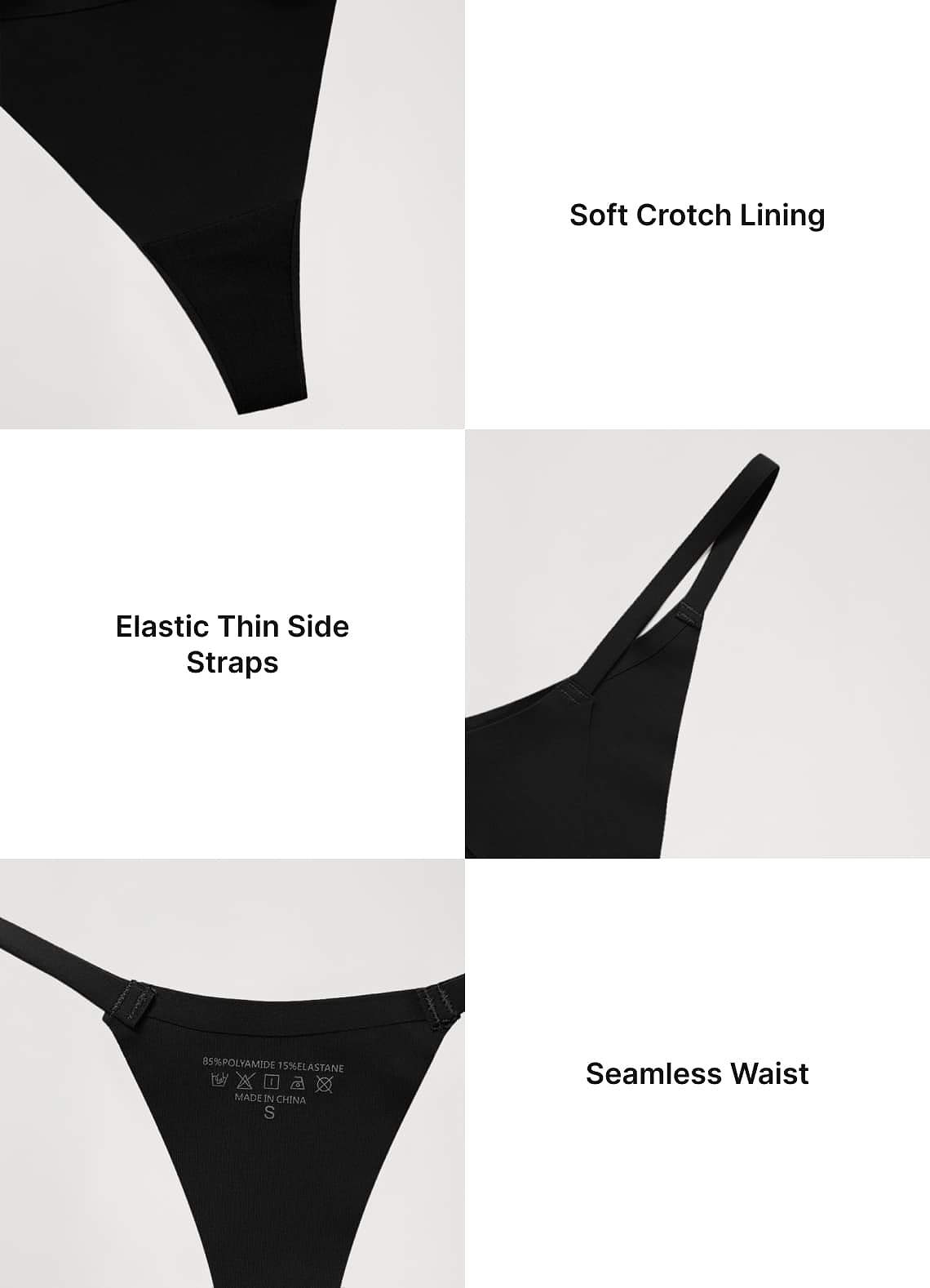 front T-Back Barely-There Seamless Thongs （3pics）