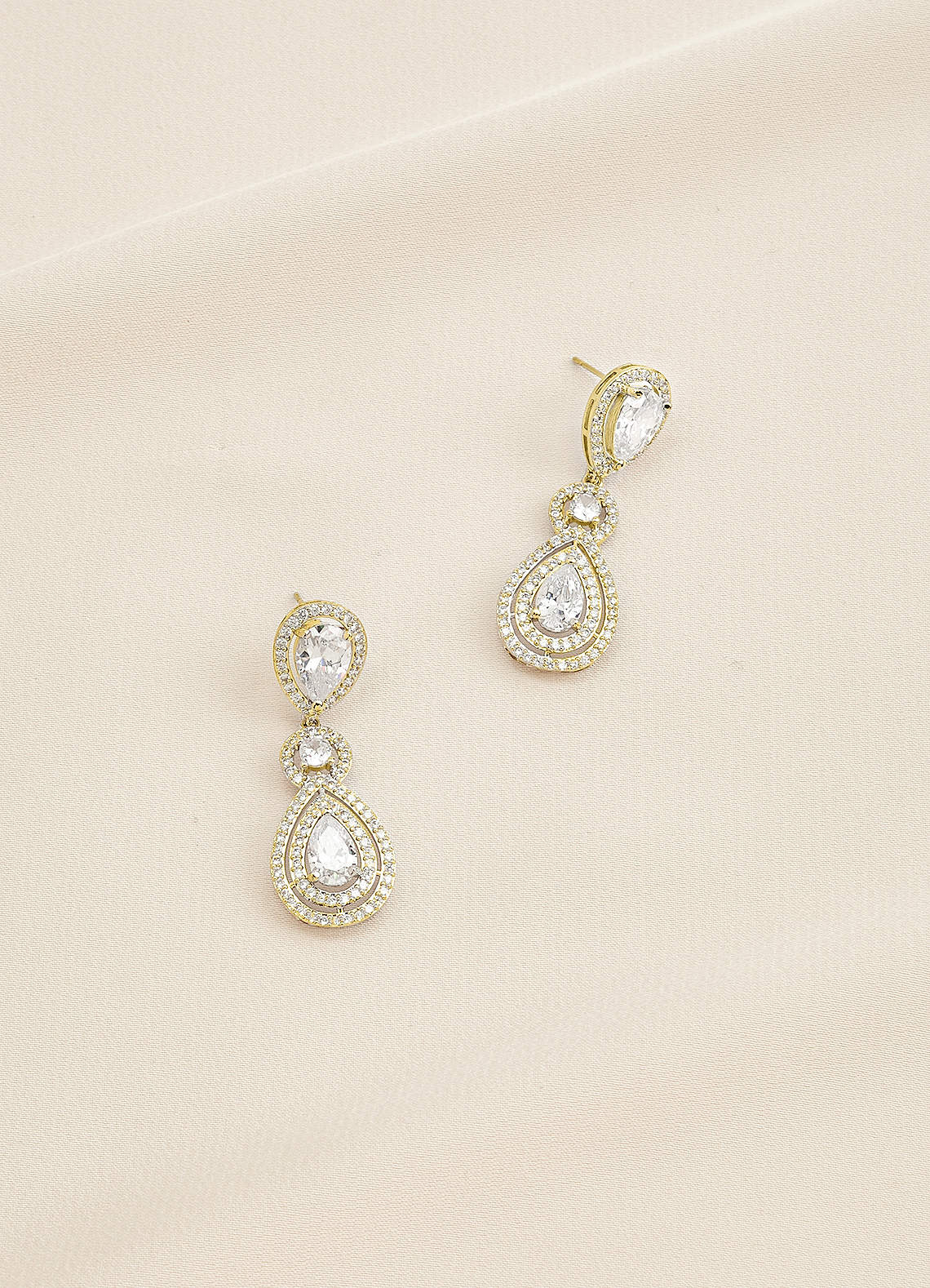 front Vintage Inspired Crystal Drop Earrings