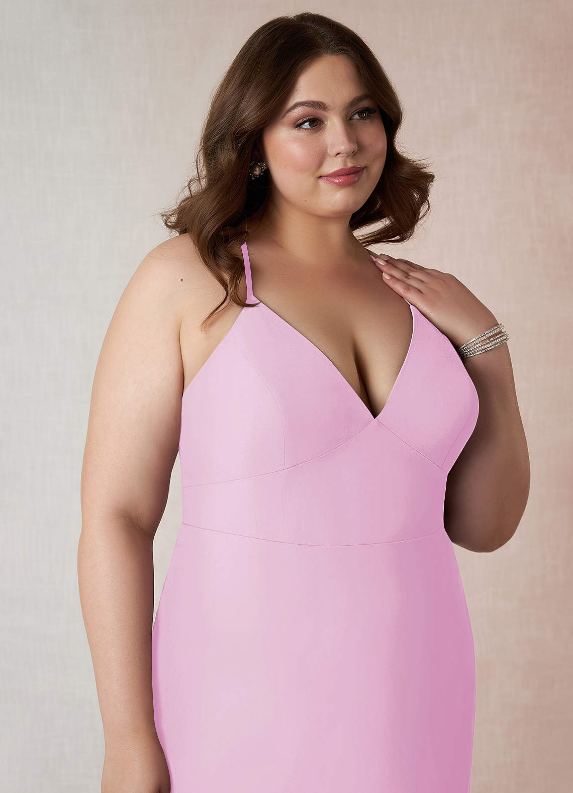 white christmas dresses Pink A-Line Pleated See-Through Formal Dress ES02043, 26 main image 0