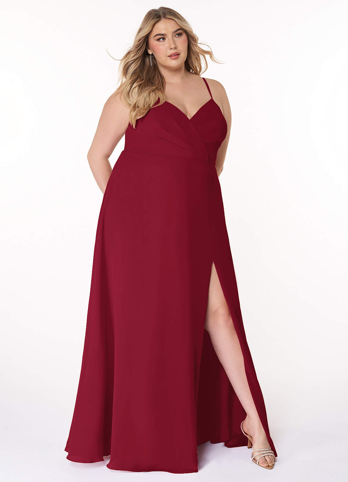 Azazie Everleigh Bridesmaid Dresses A-Line Sweetheart Pleated Chiffon Floor-Length Dress image1