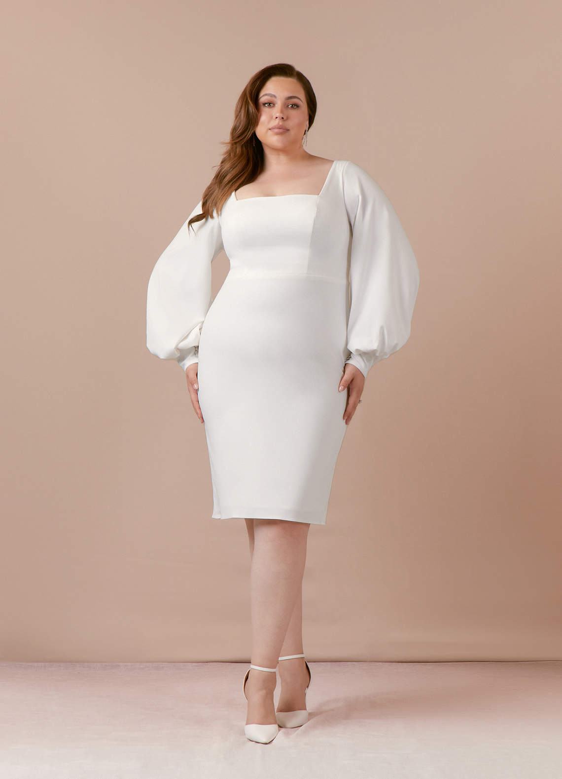 Plus size white sales sheath dress