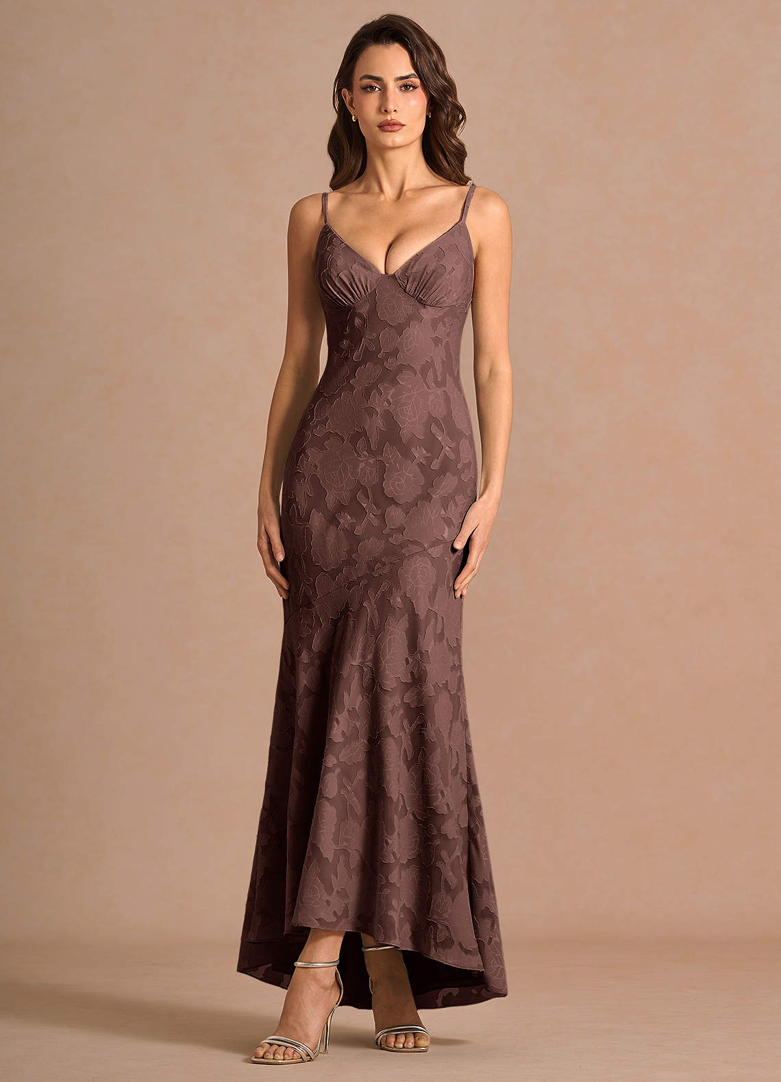 Octavia Mocha Coco Maxi Dress Ready to Ship | Azazie CA