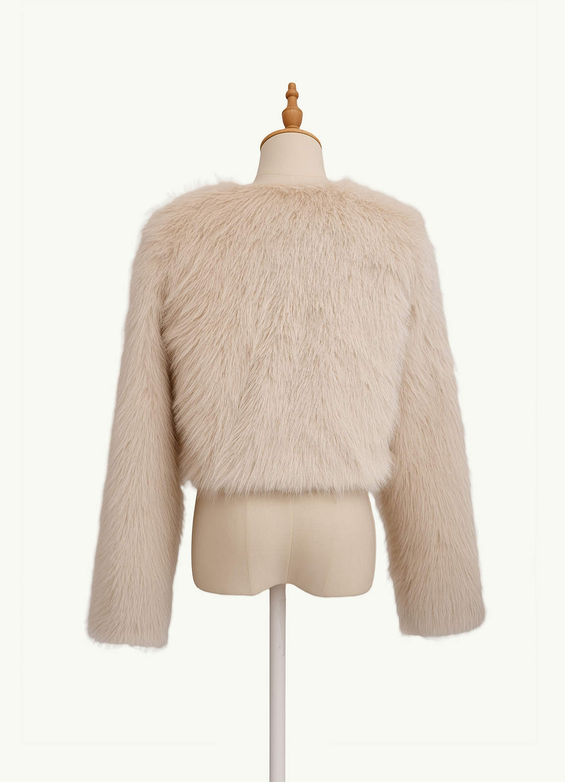 front Faux Fur Cropped Coat