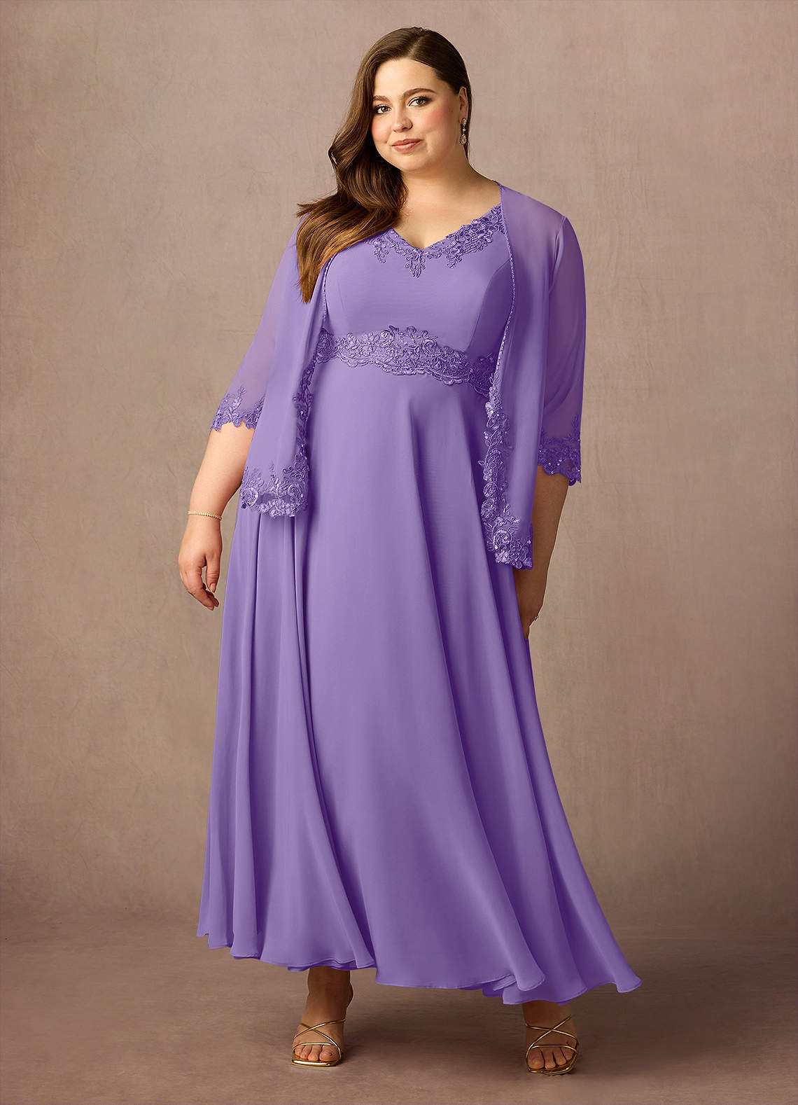 Azazie Devana Abiti per la Madre della Sposa Abito A-Line in Chiffon Lustrini Tahiti image5