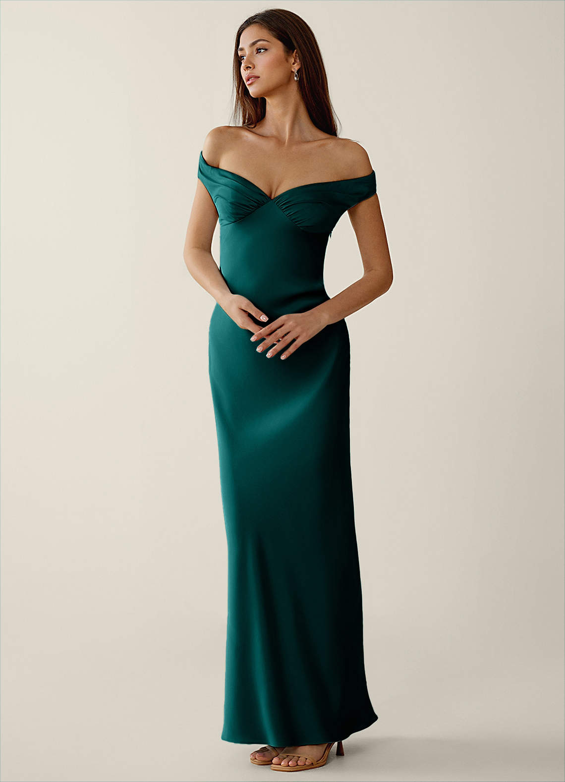 peacock long prom dress A-line Peacock Blue Satin Long Evening Prom Dresses, Spaghetti Straps   MarryLover
