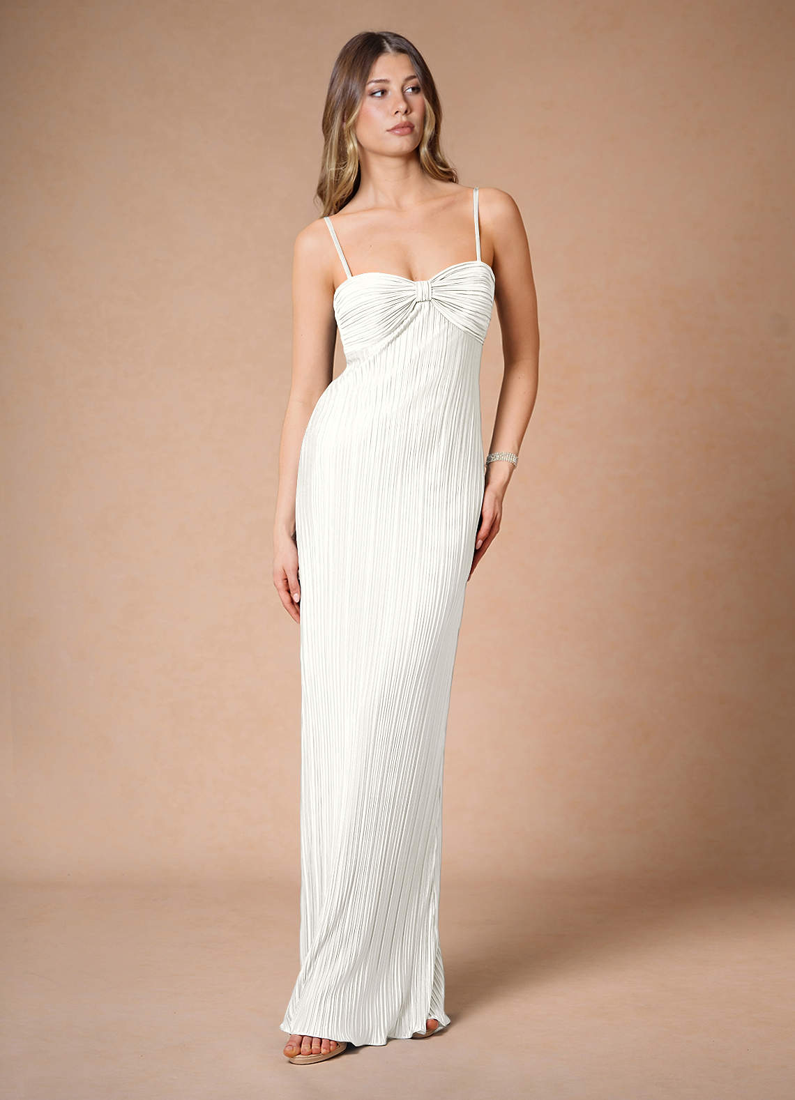 Azazie Wedding Guest Dress White Floor-Length Column Sweetheart